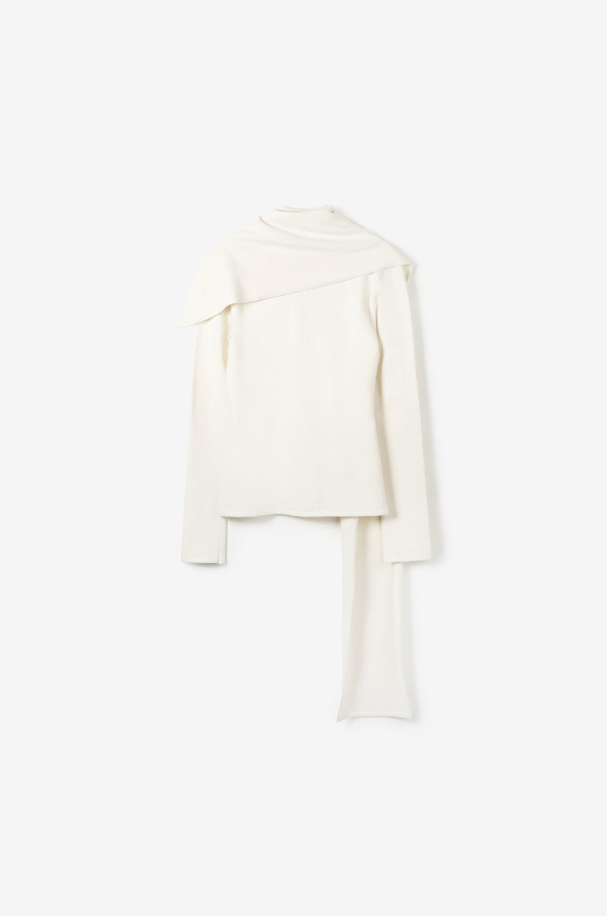DETACHABLE SCARF SLIM-FIT KNIT CARDIGAN