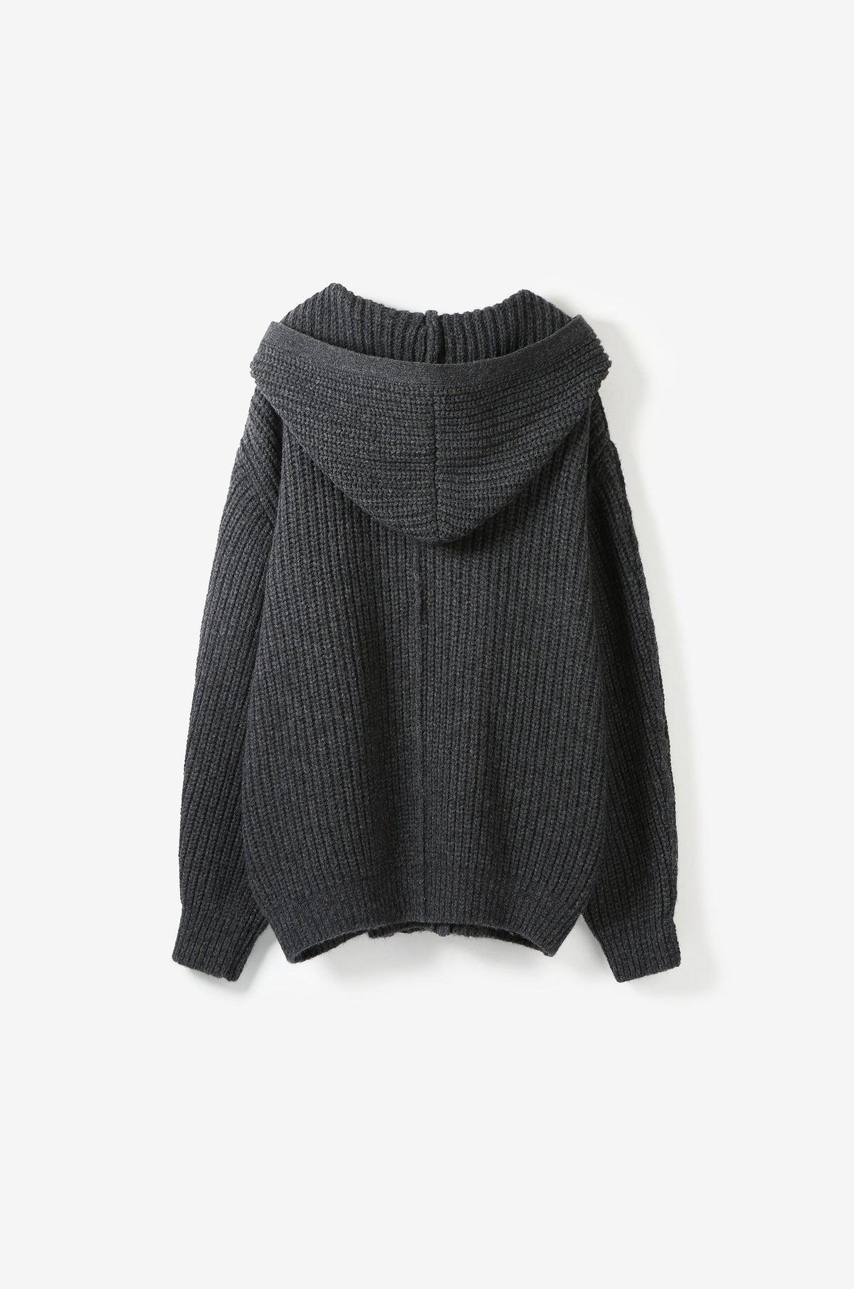 SHAWL COLLAR HOODED OVERSIZE KNIT JUMPER