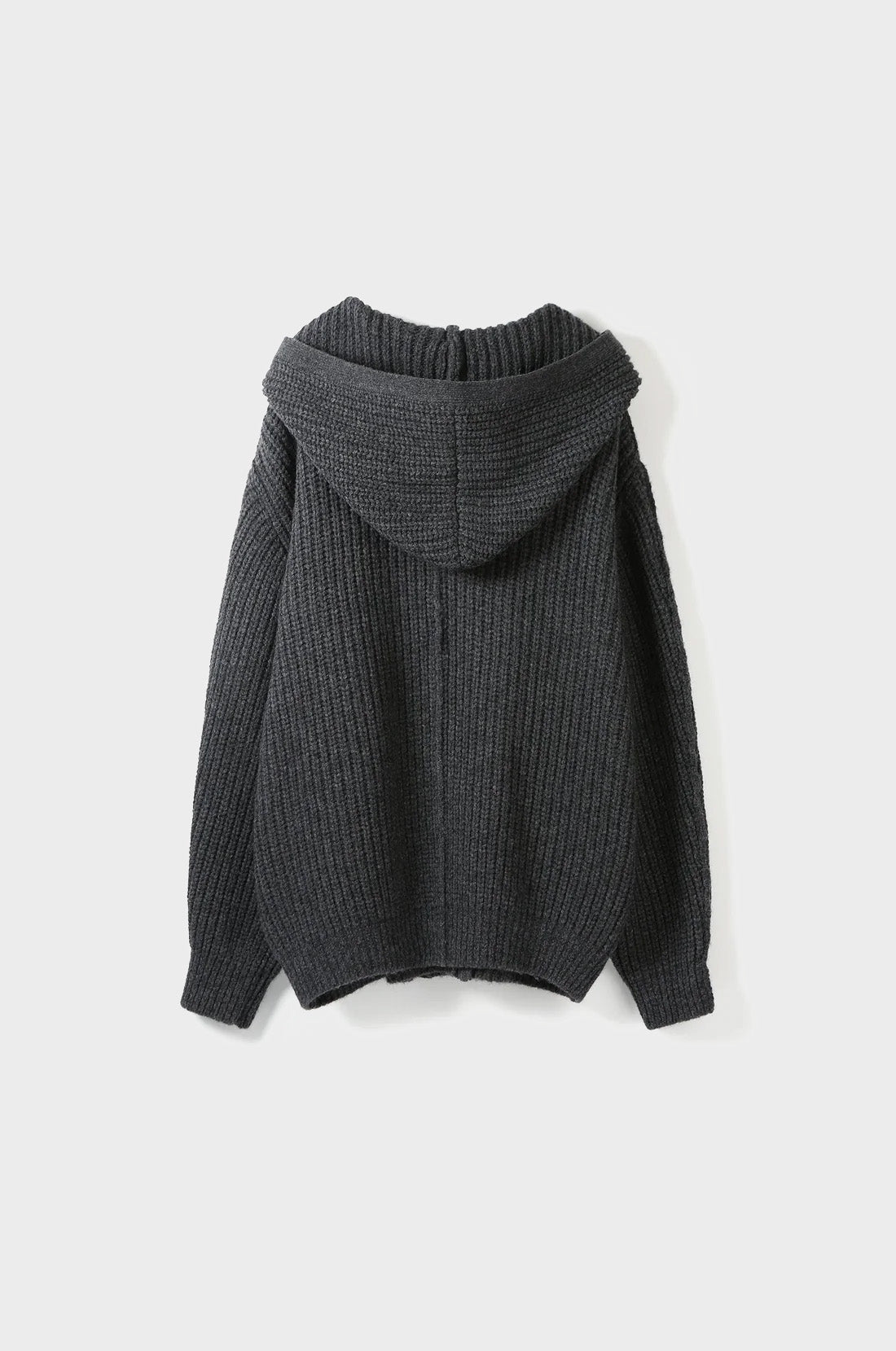 SHAWL COLLAR HOODED OVERSIZE KNIT JUMPER