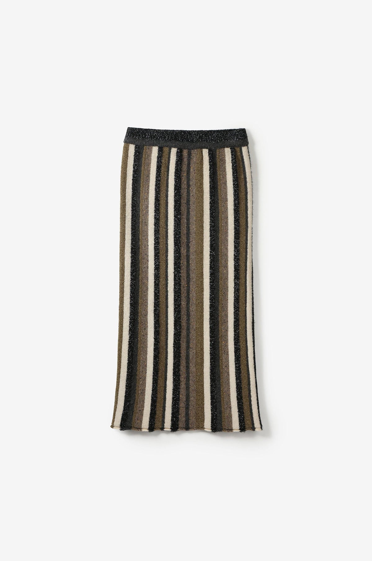MULTI YARN STRIPED KNIT SKIRT