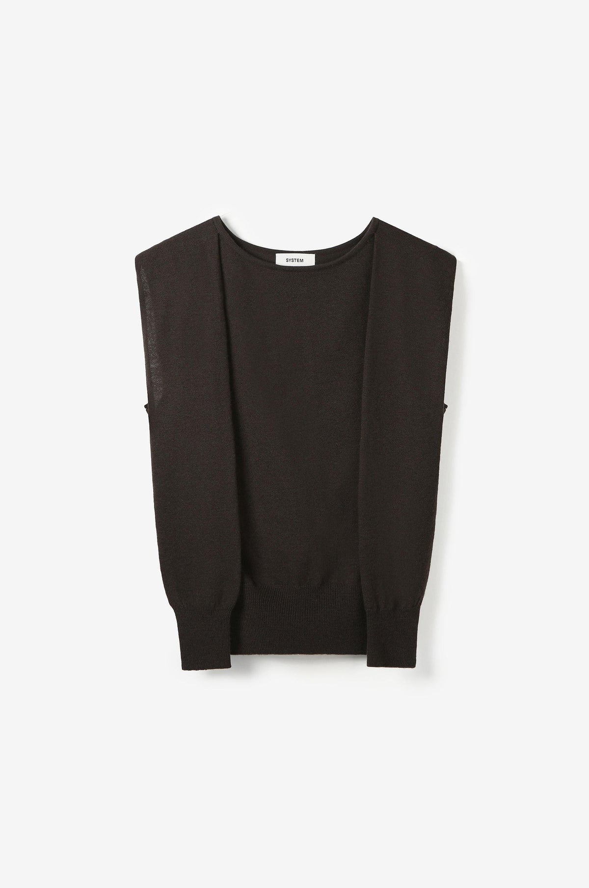 CONVERTIBLE-SLEEVE WOOL KNIT TOP