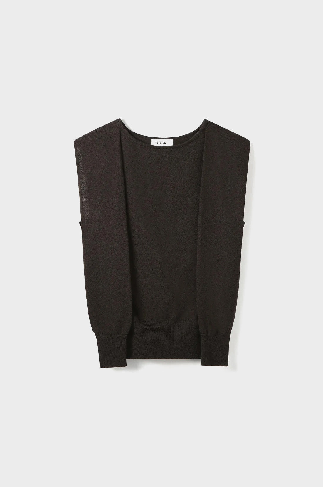 CONVERTIBLE-SLEEVE WOOL KNIT TOP