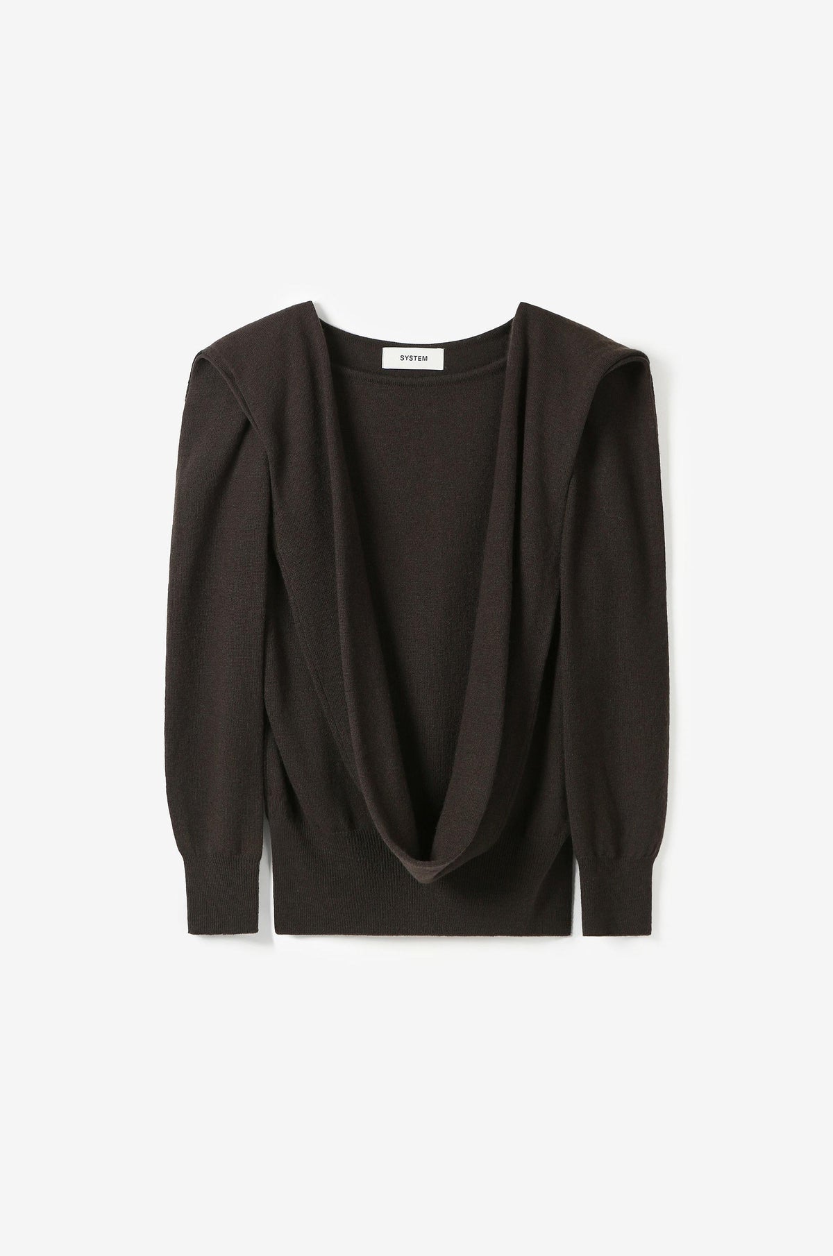 CONVERTIBLE-SLEEVE WOOL KNIT TOP