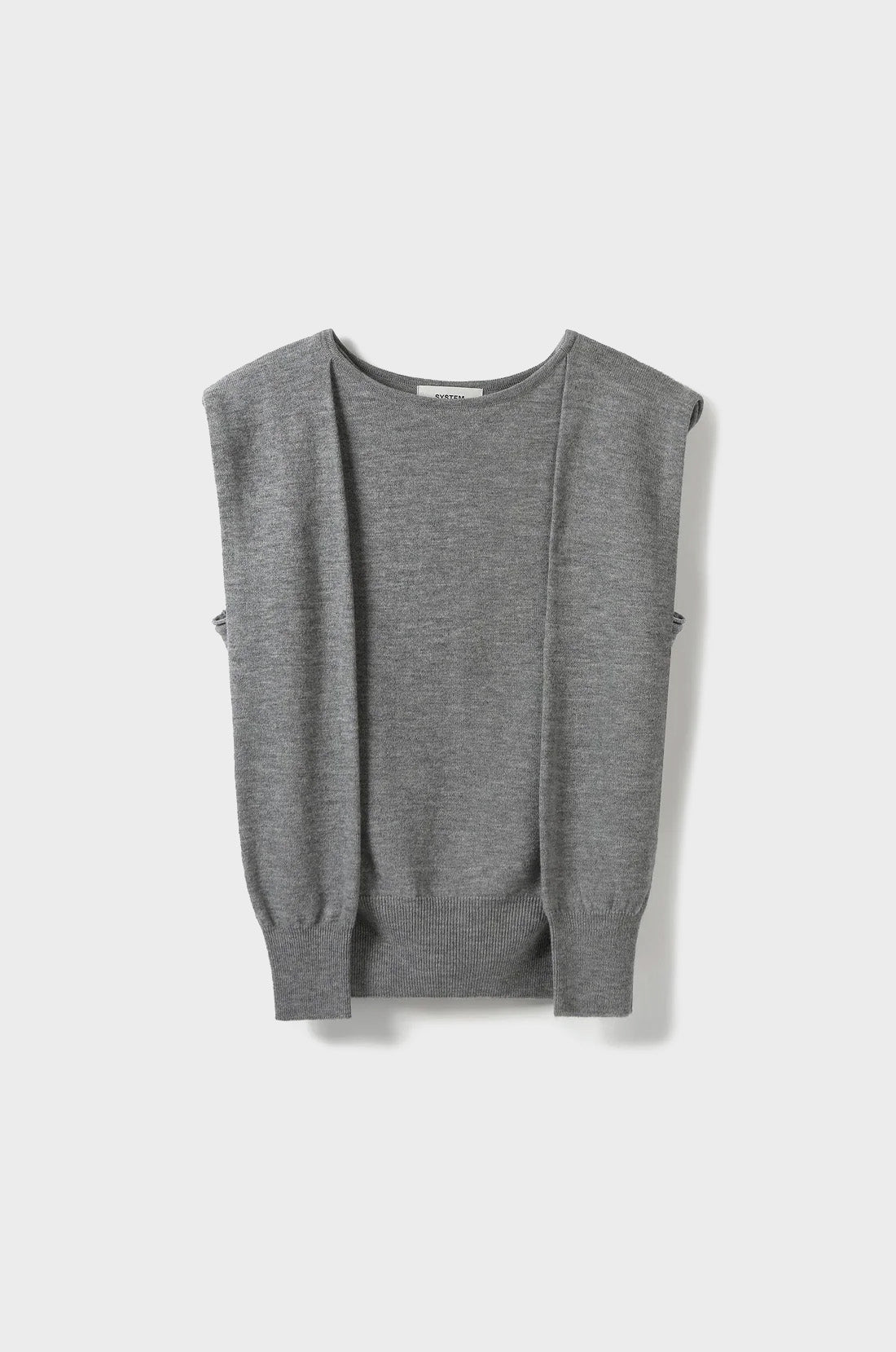 CONVERTIBLE-SLEEVE WOOL KNIT TOP