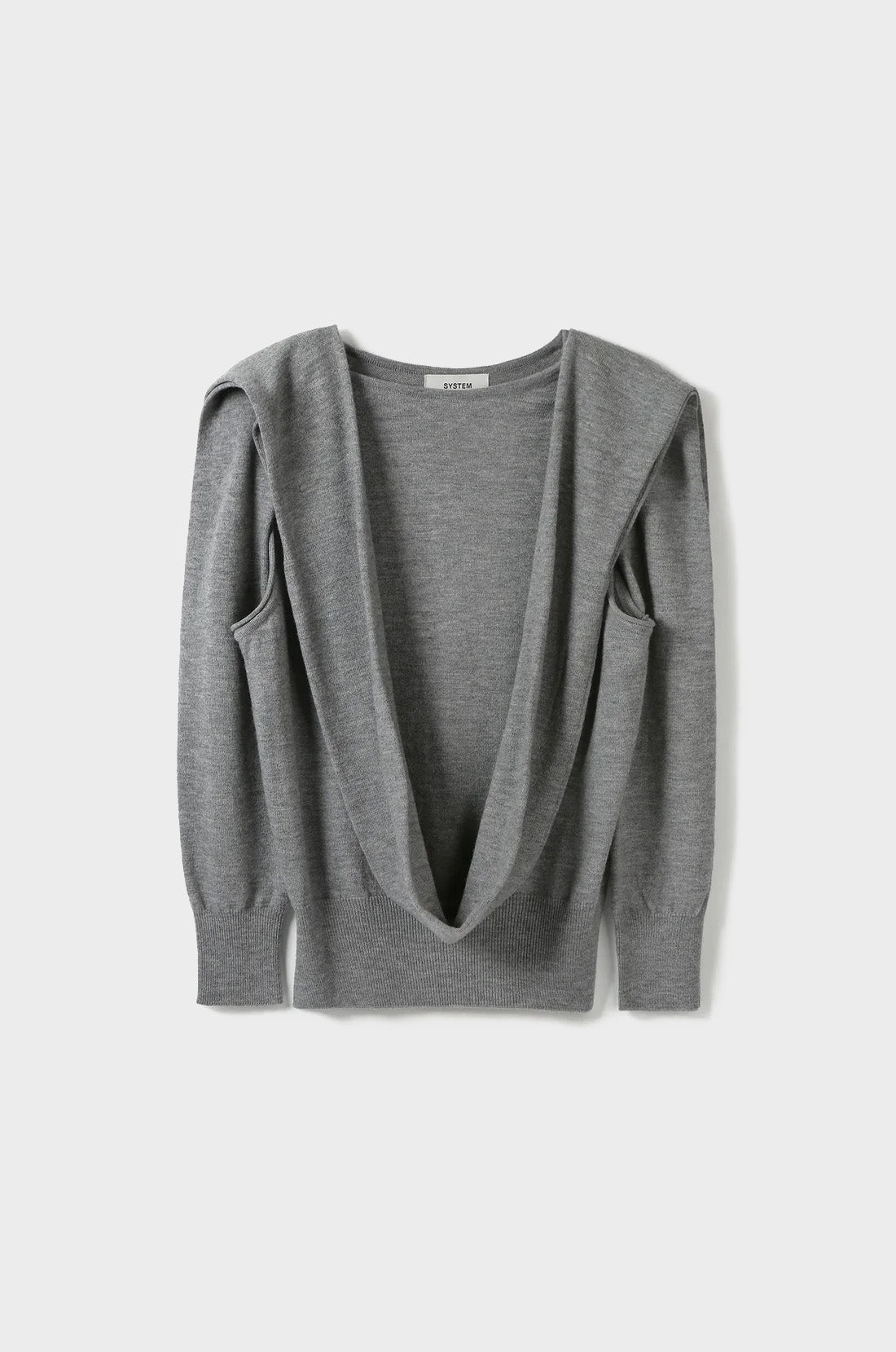 CONVERTIBLE-SLEEVE WOOL KNIT TOP