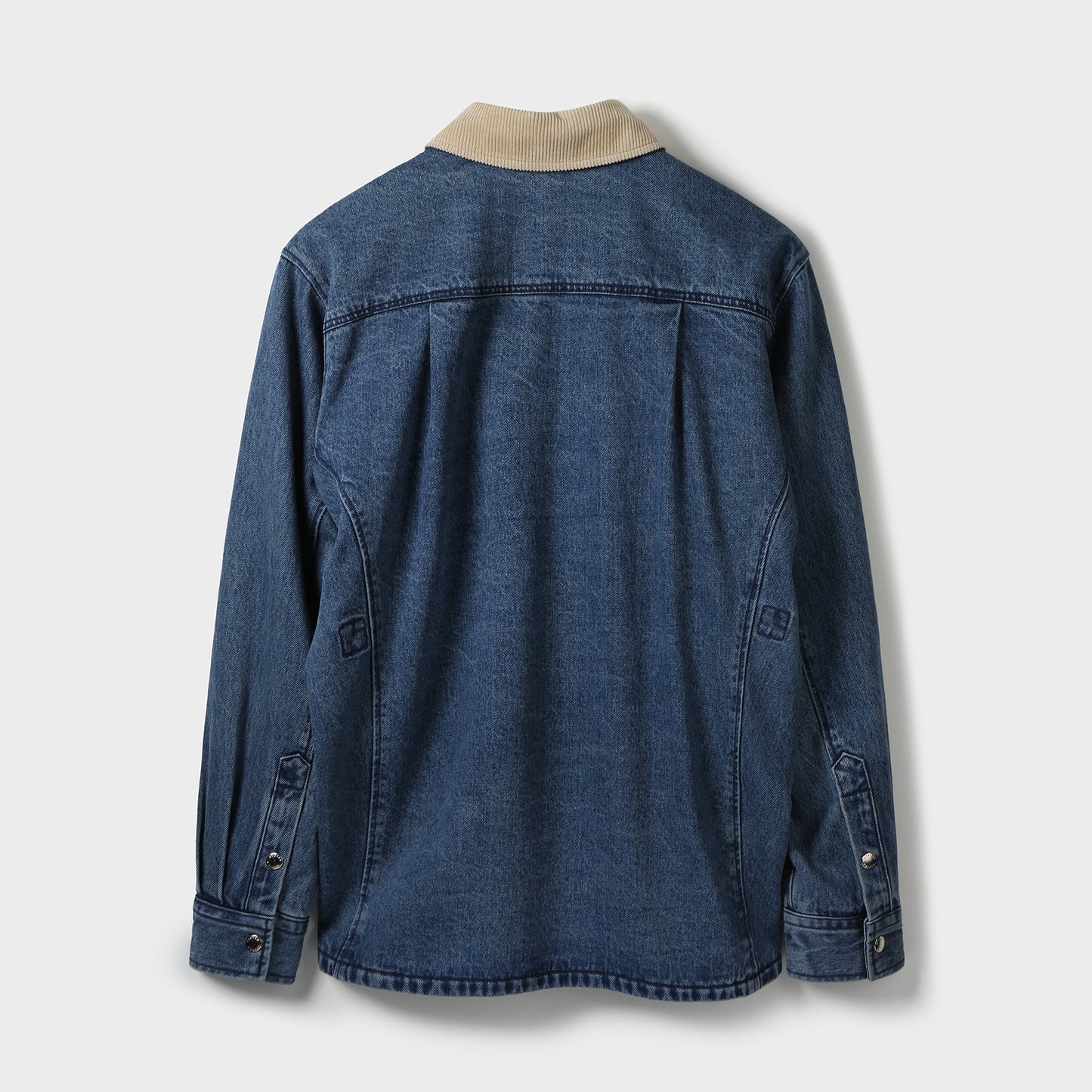 CORDUROY-COLLAR CONTRAST DENIM JACKET