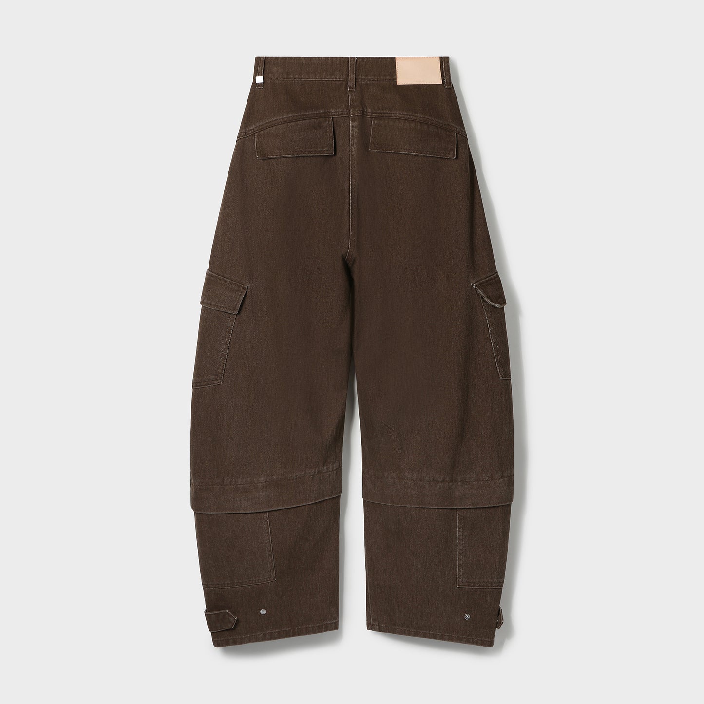 CURVED CARGO DENIM PANTS