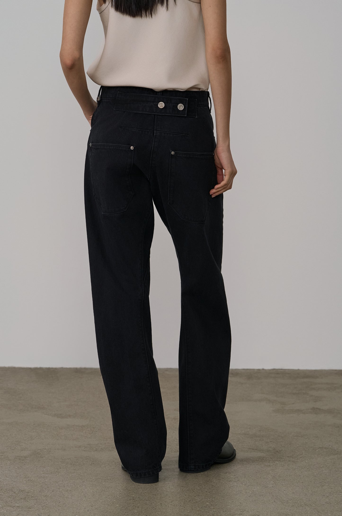 STRUCTURED O-LINE RAW DENIM PANTS