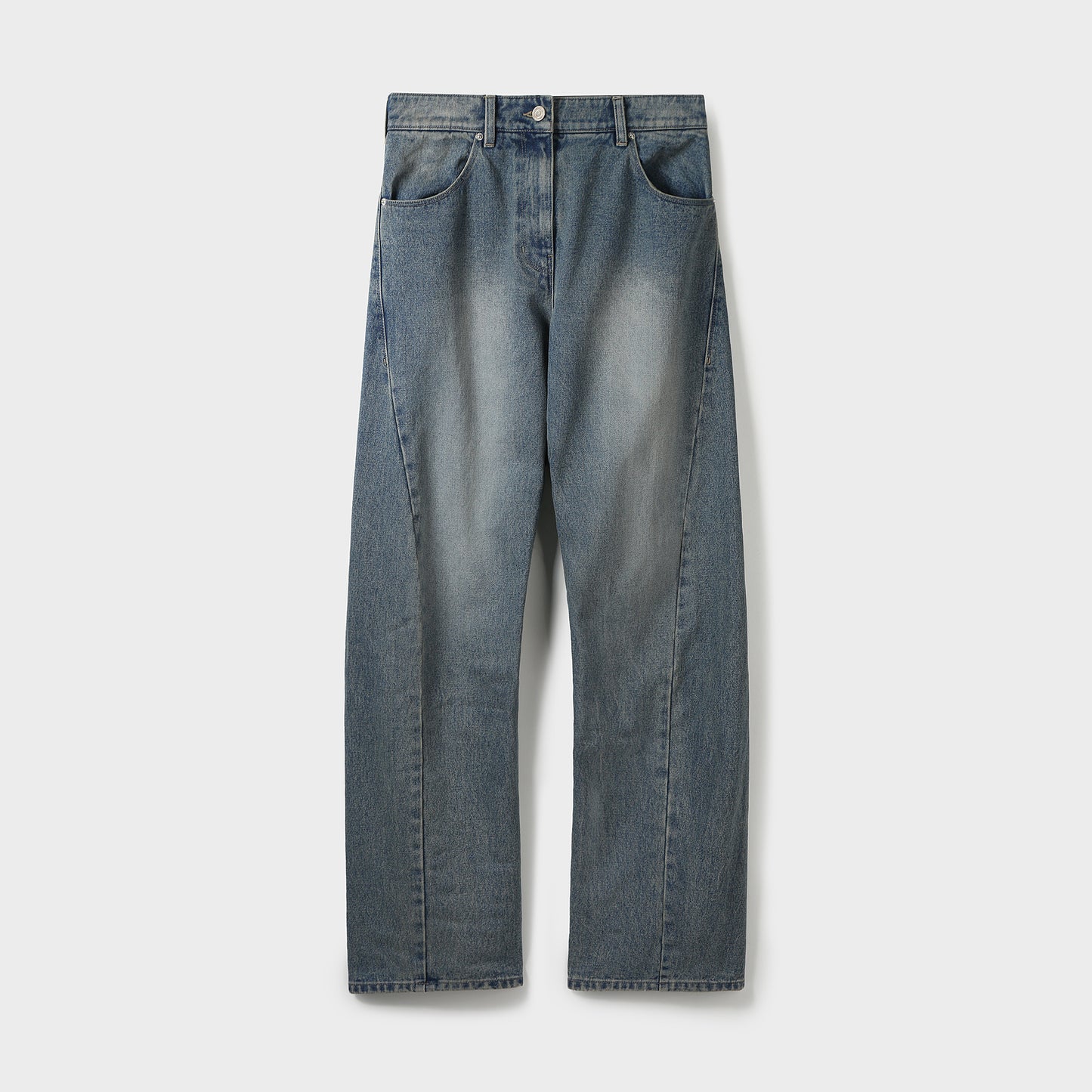 TWISTED-SEAM DENIM PANTS