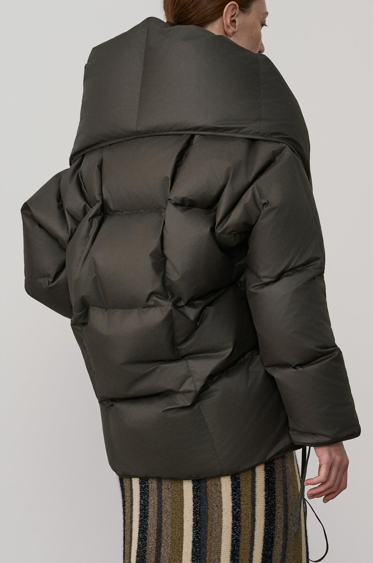 SHAWL COLLAR COCOON PUFFER