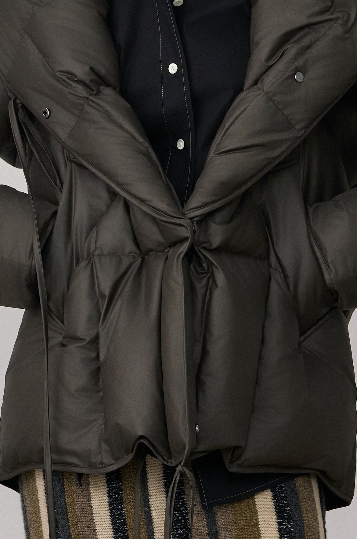 SHAWL COLLAR COCOON PUFFER