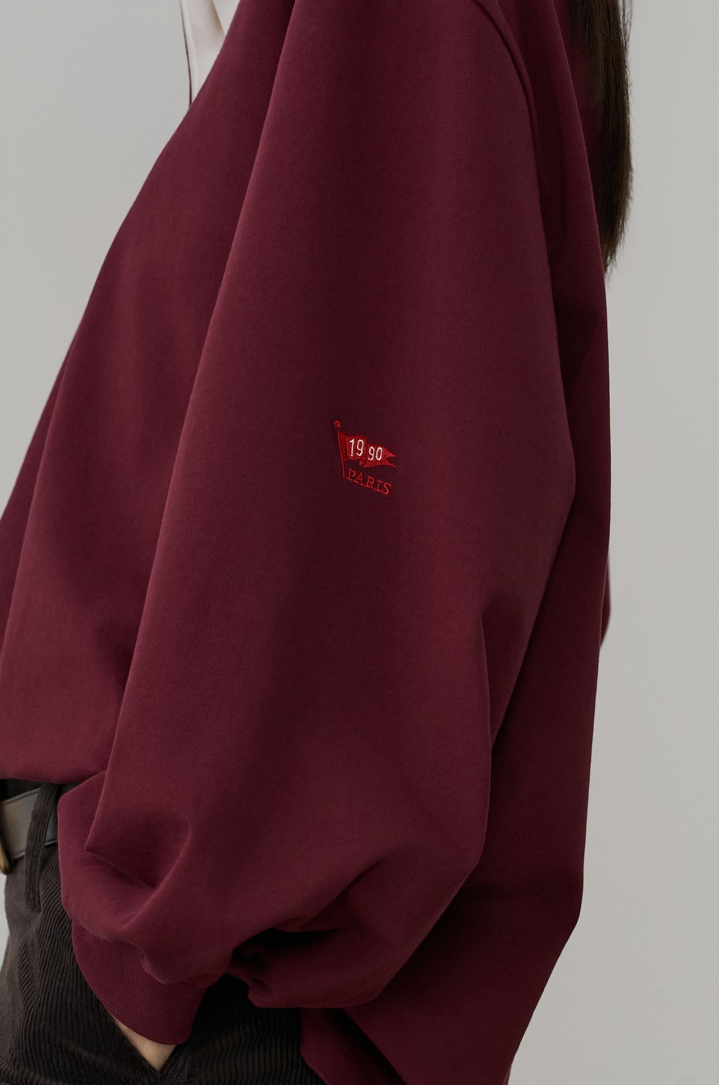 1990 FLAG SHIRT-COLLAR LONG SLEEVE TOP