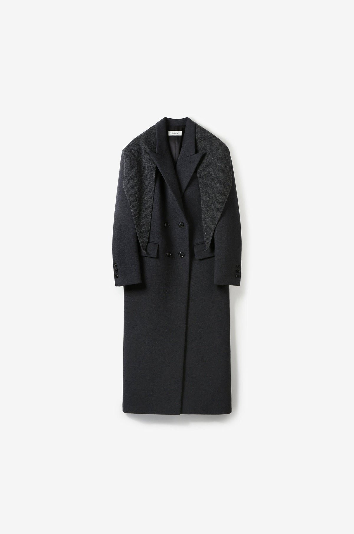 HOODED KNIT WRAP COAT