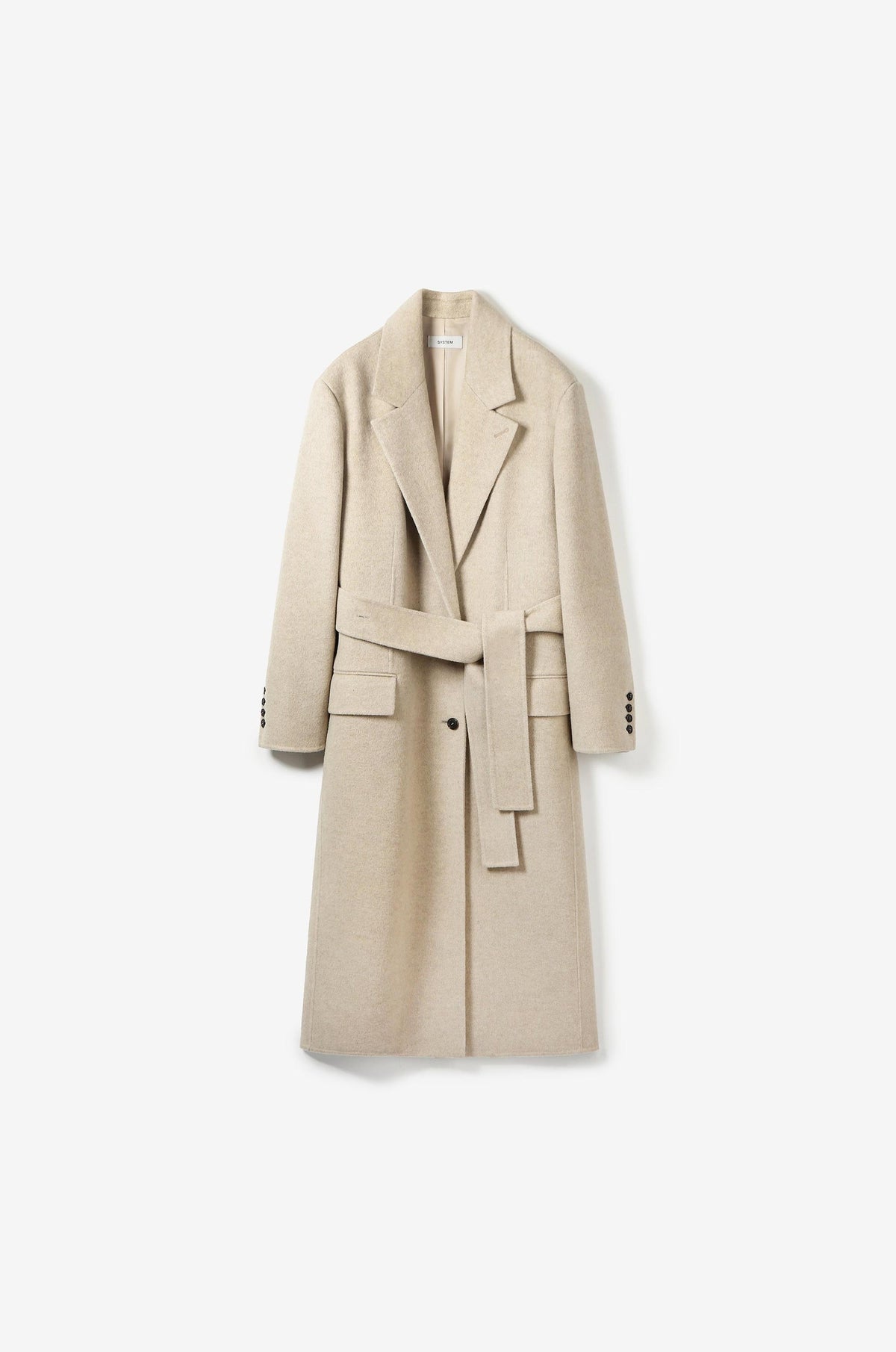 SINGLE-BREASTED CASHMERE WOOL COAT