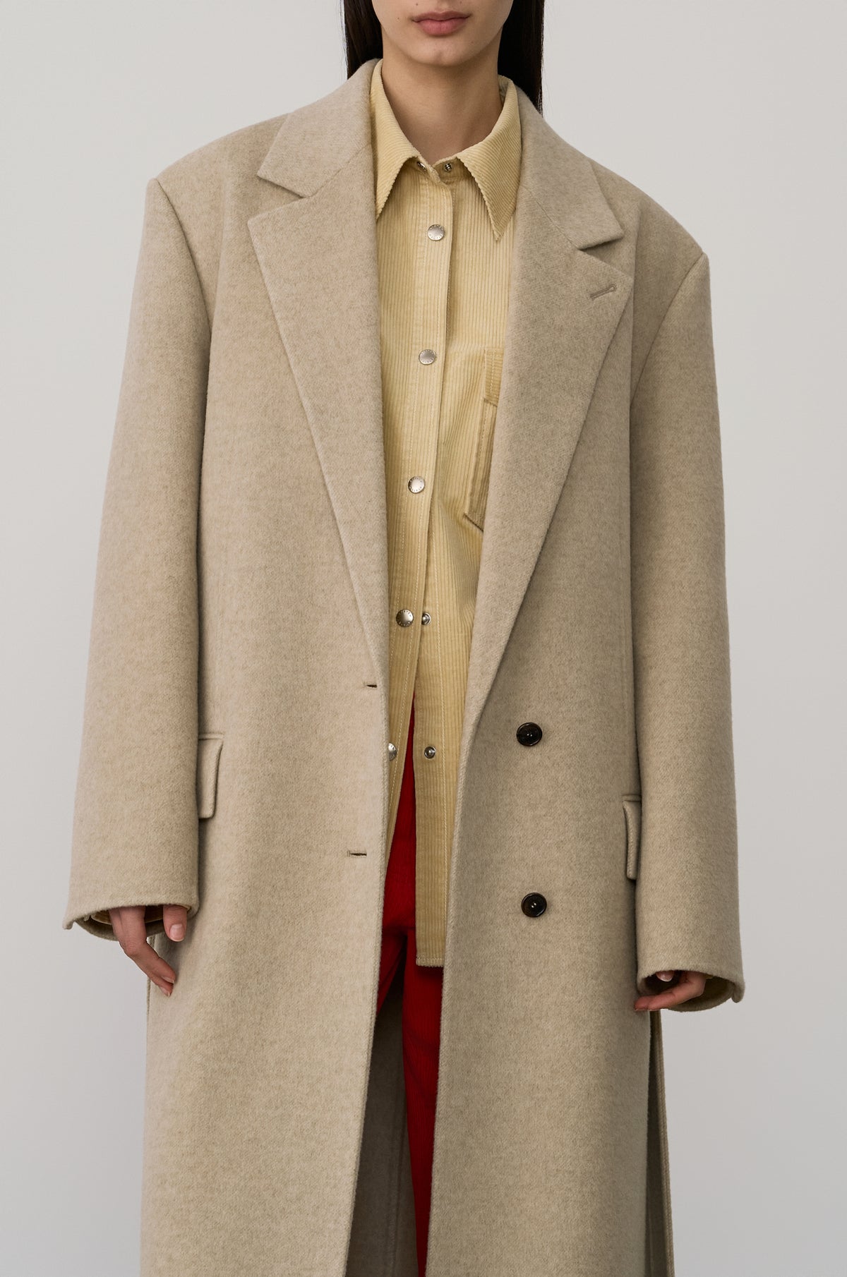 SINGLE-BREASTED CASHMERE WOOL COAT