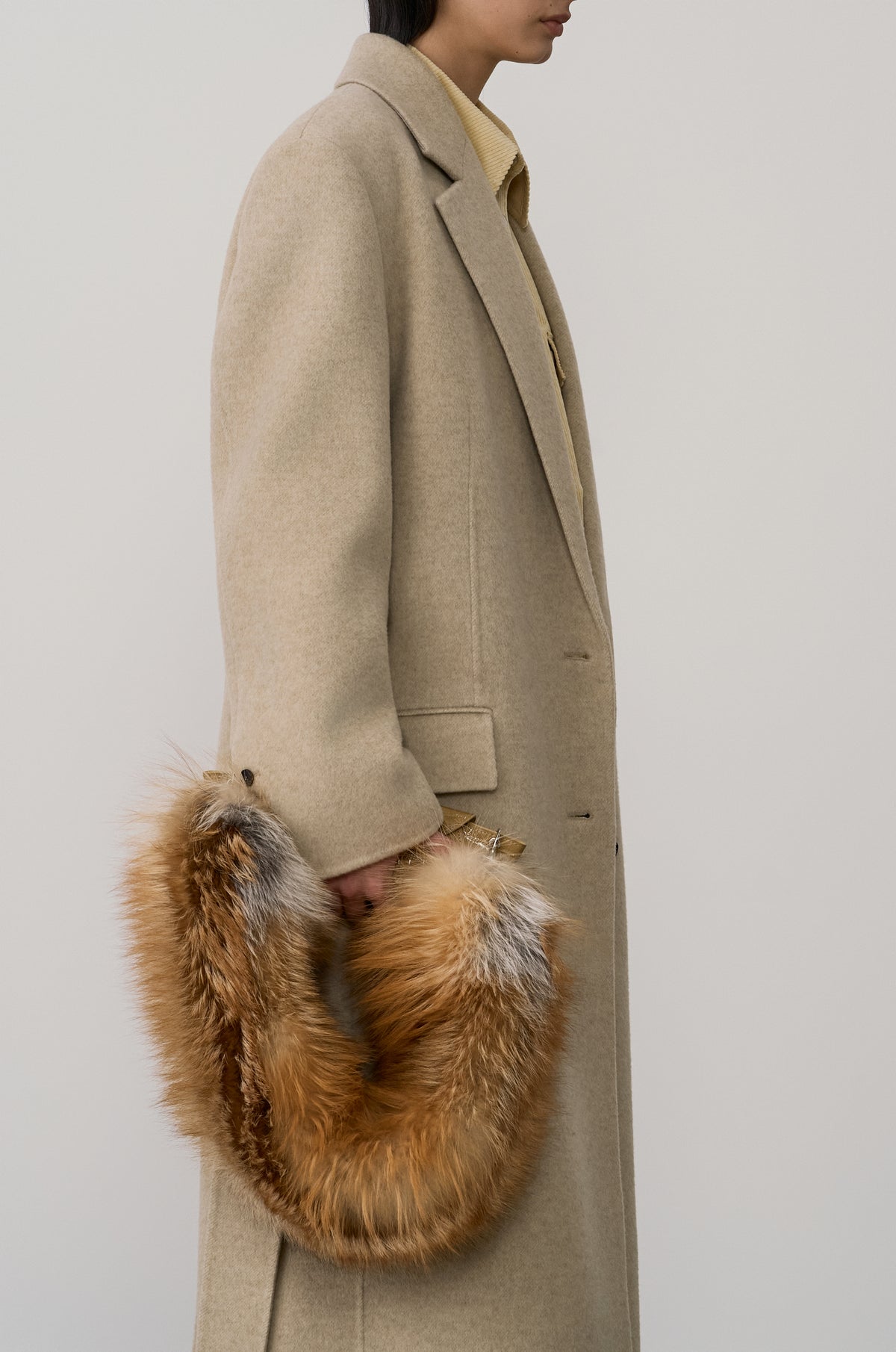 SINGLE-BREASTED CASHMERE WOOL COAT