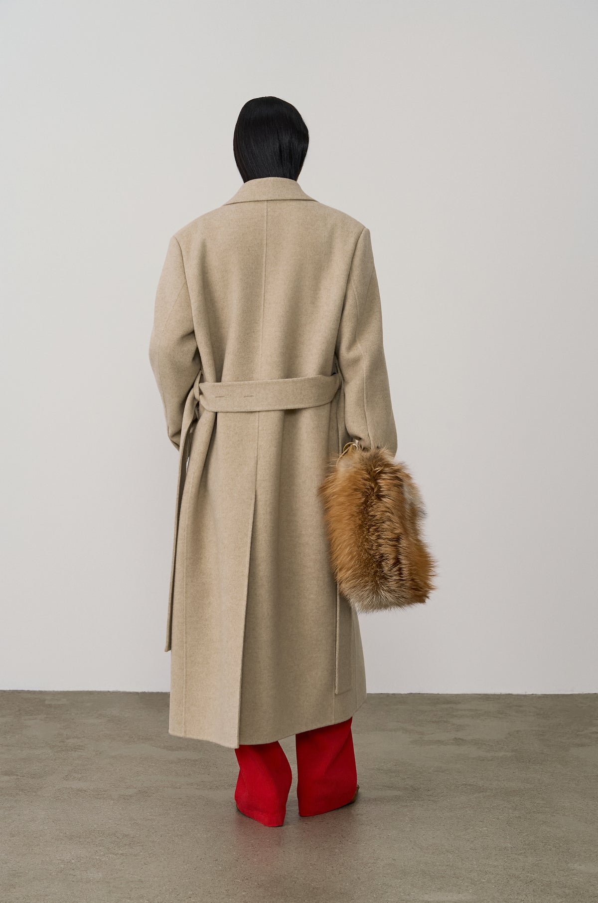 SINGLE-BREASTED CASHMERE WOOL COAT