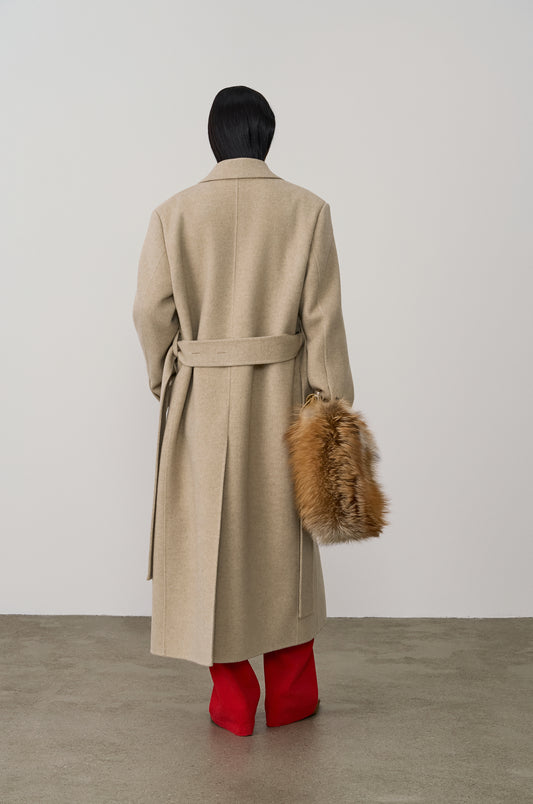 SINGLE-BREASTED CASHMERE WOOL COAT
