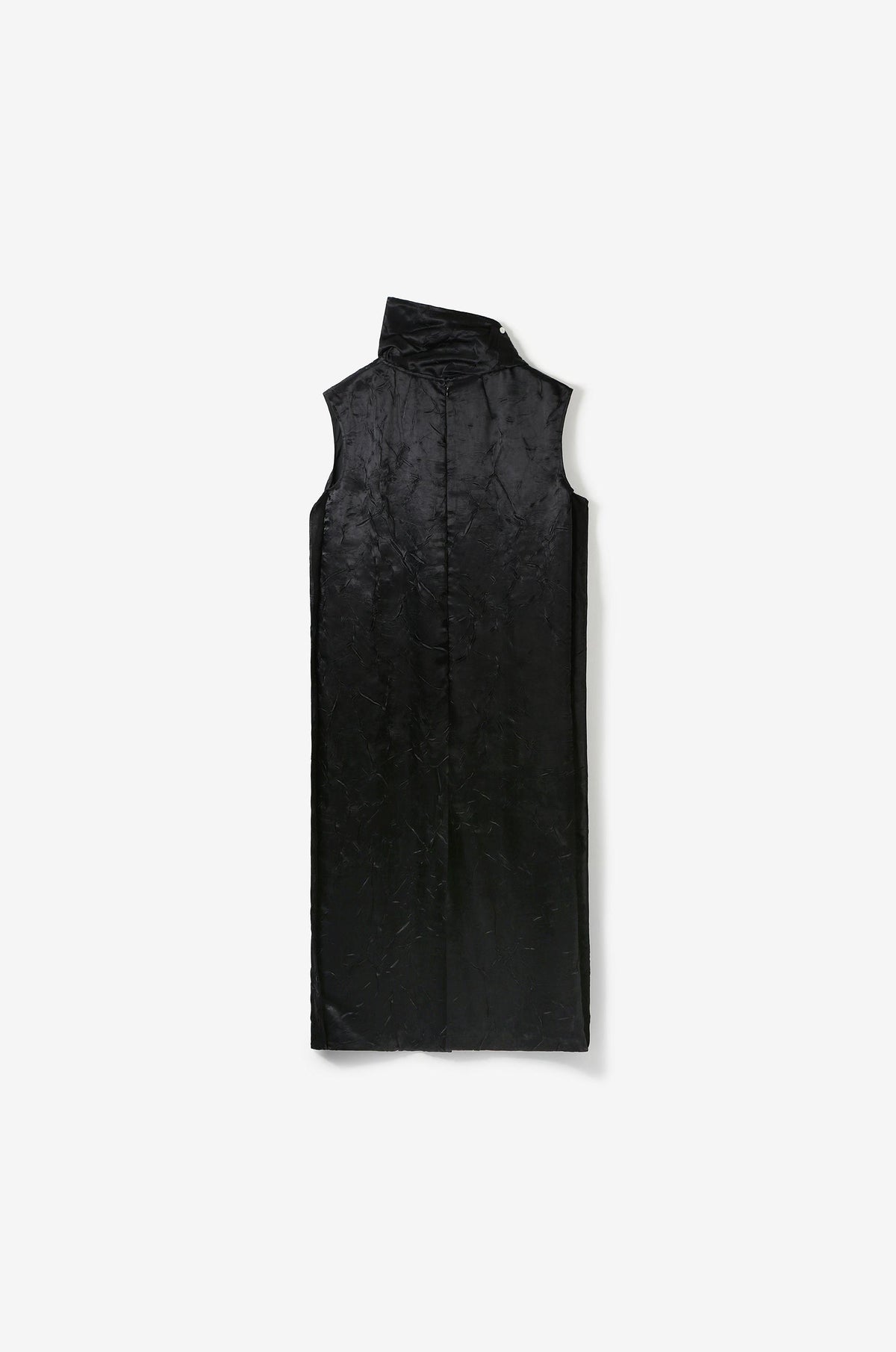 SCARF DETAIL SLEEVELESS CRINKLED DRESS