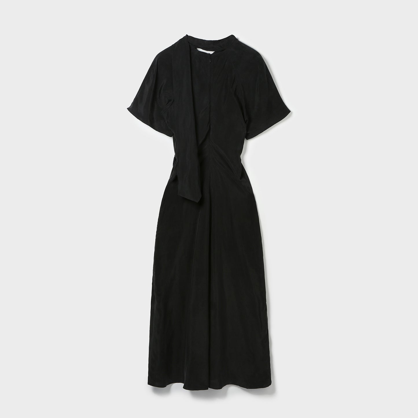 TIE DETAIL V-NECK DRAPED DRESS