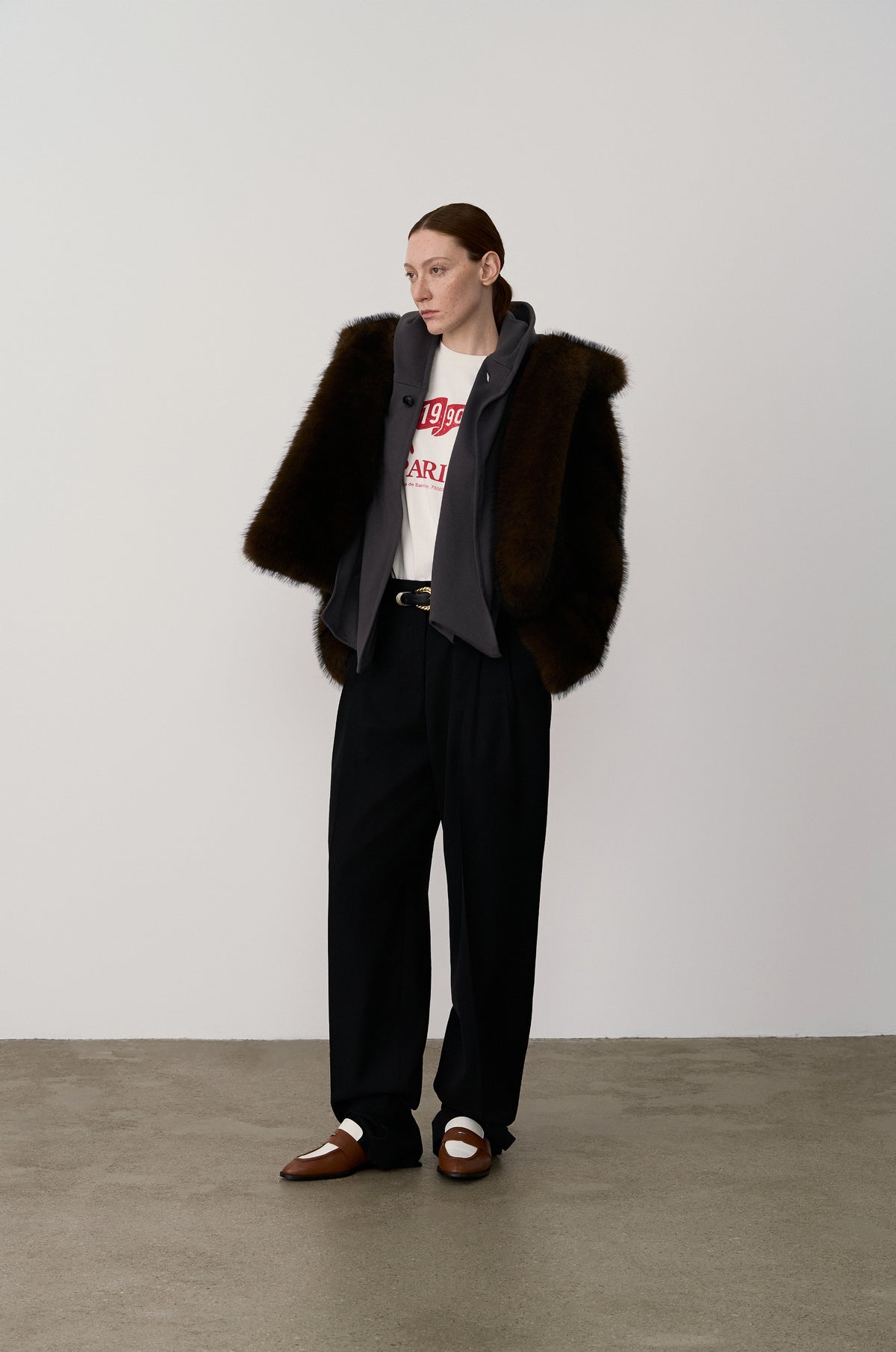 HOODED JACKET WITH DRAPED JERSEY PANELS