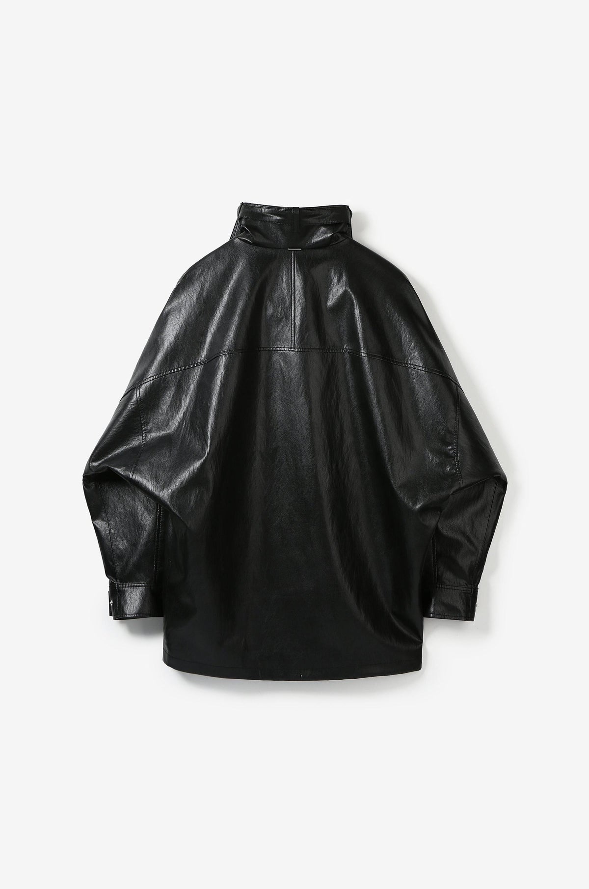 FUNNEL-NECK COATED HALF JACKET