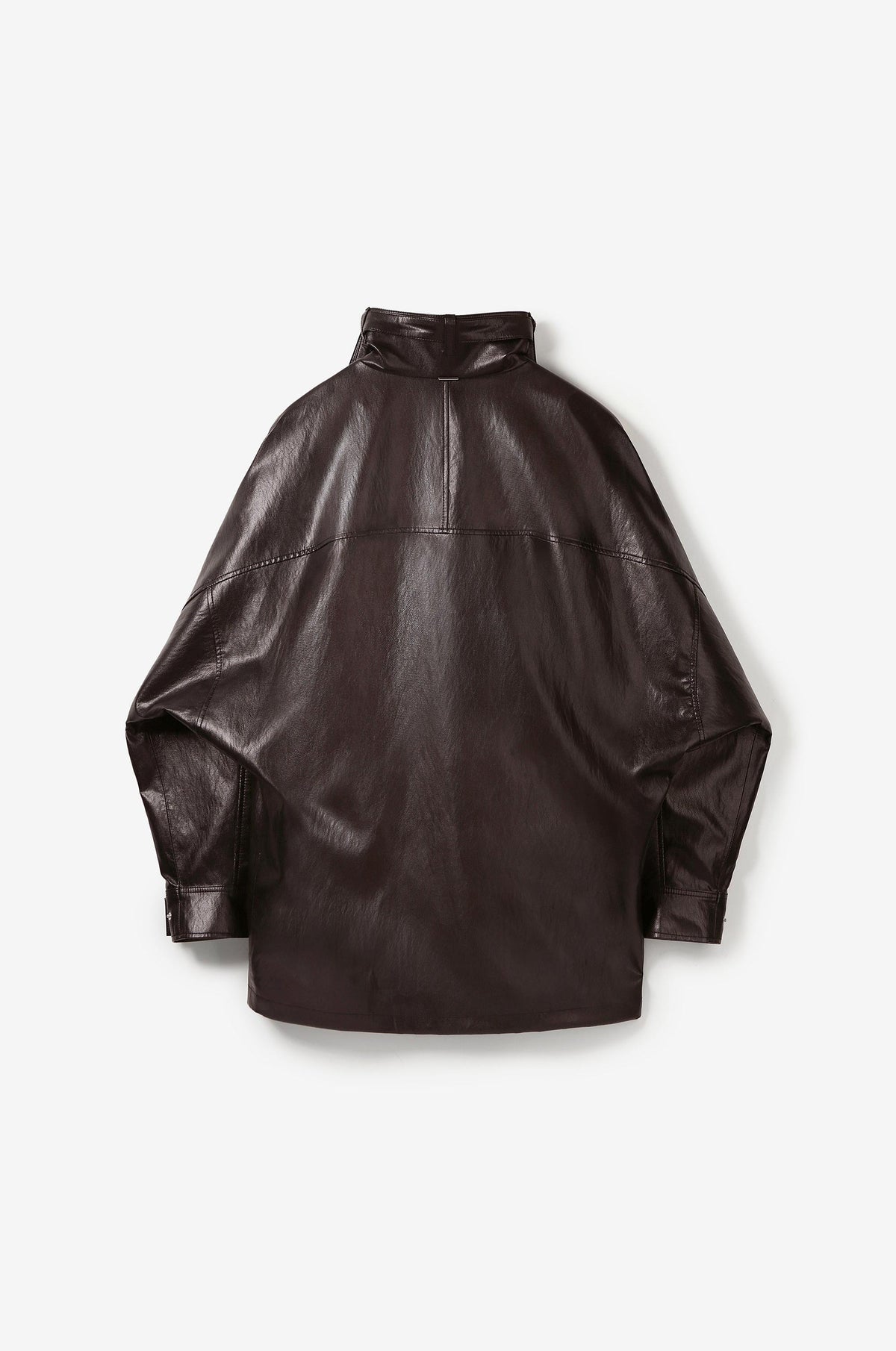 FUNNEL-NECK COATED HALF JACKET