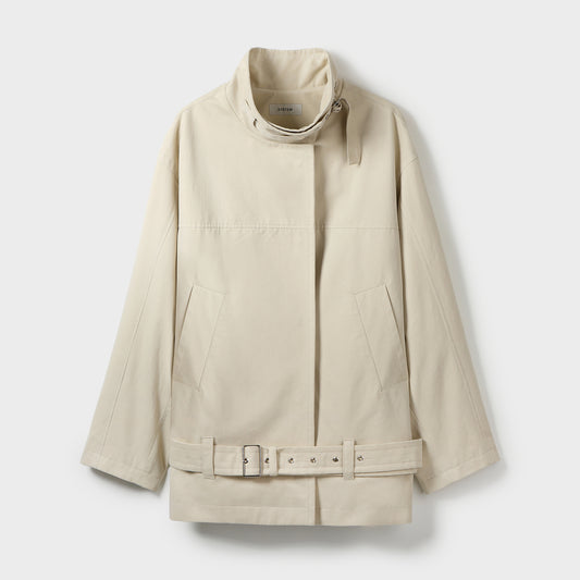 COCOON-SHAPED BELTED JACKET