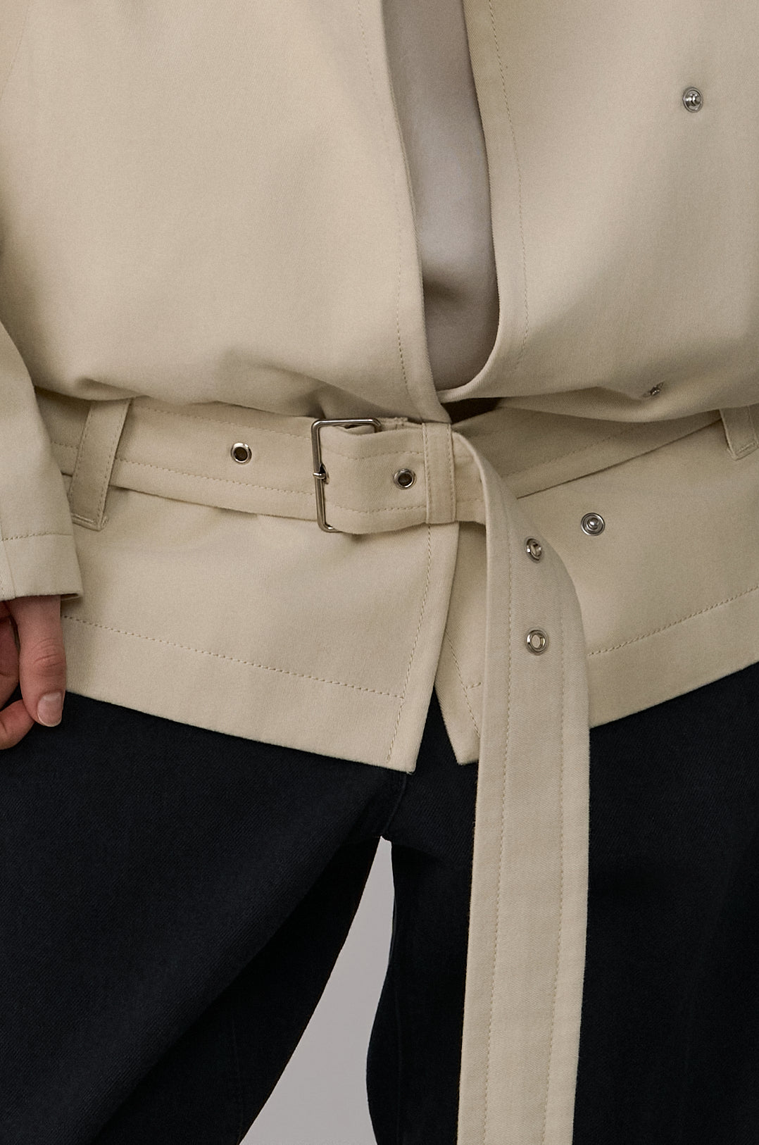 COCOON-SHAPED BELTED JACKET