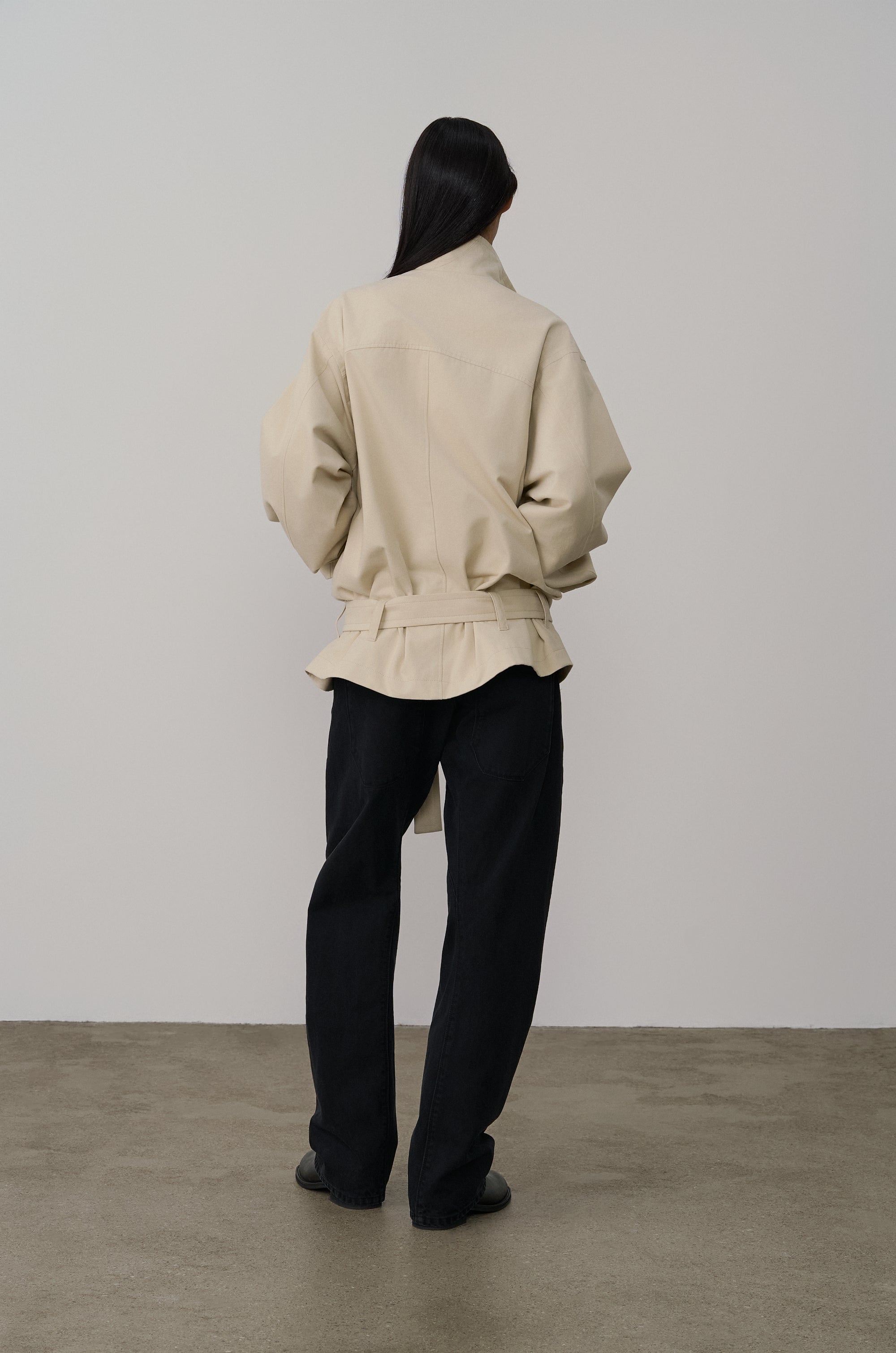 COCOON-SHAPED BELTED JACKET – SYSTEM