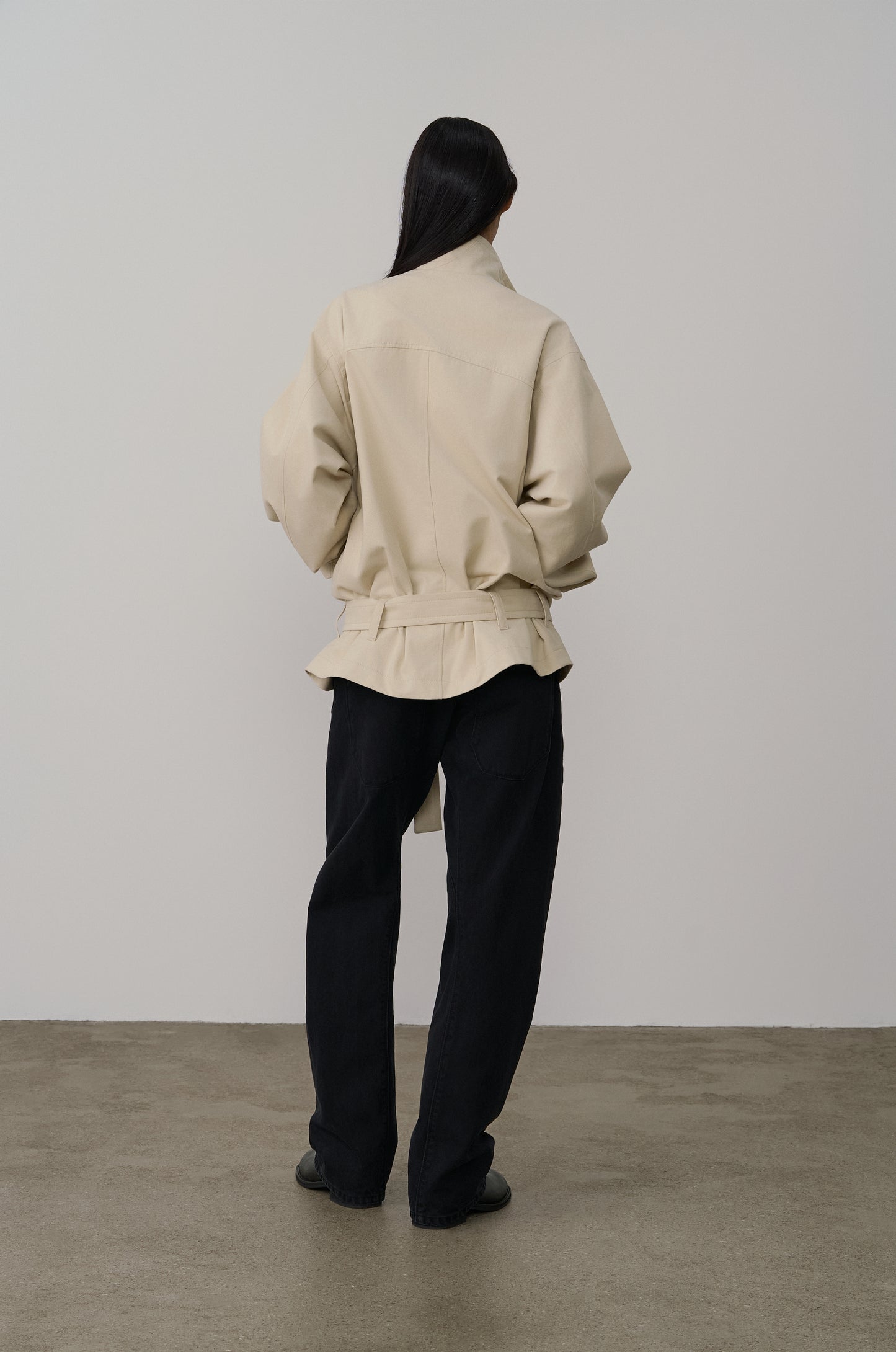 COCOON-SHAPED BELTED JACKET