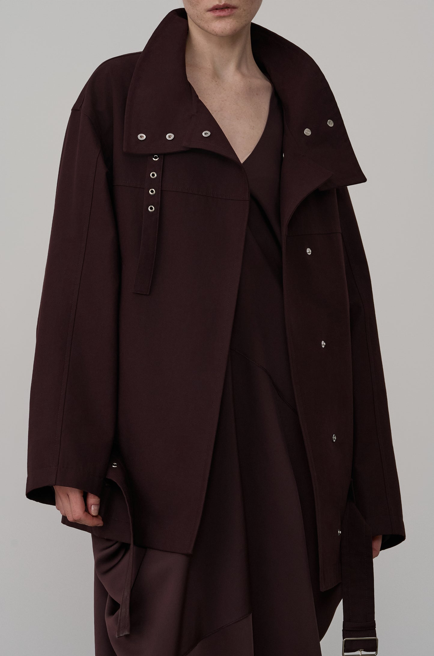 COCOON-SHAPED BELTED JACKET
