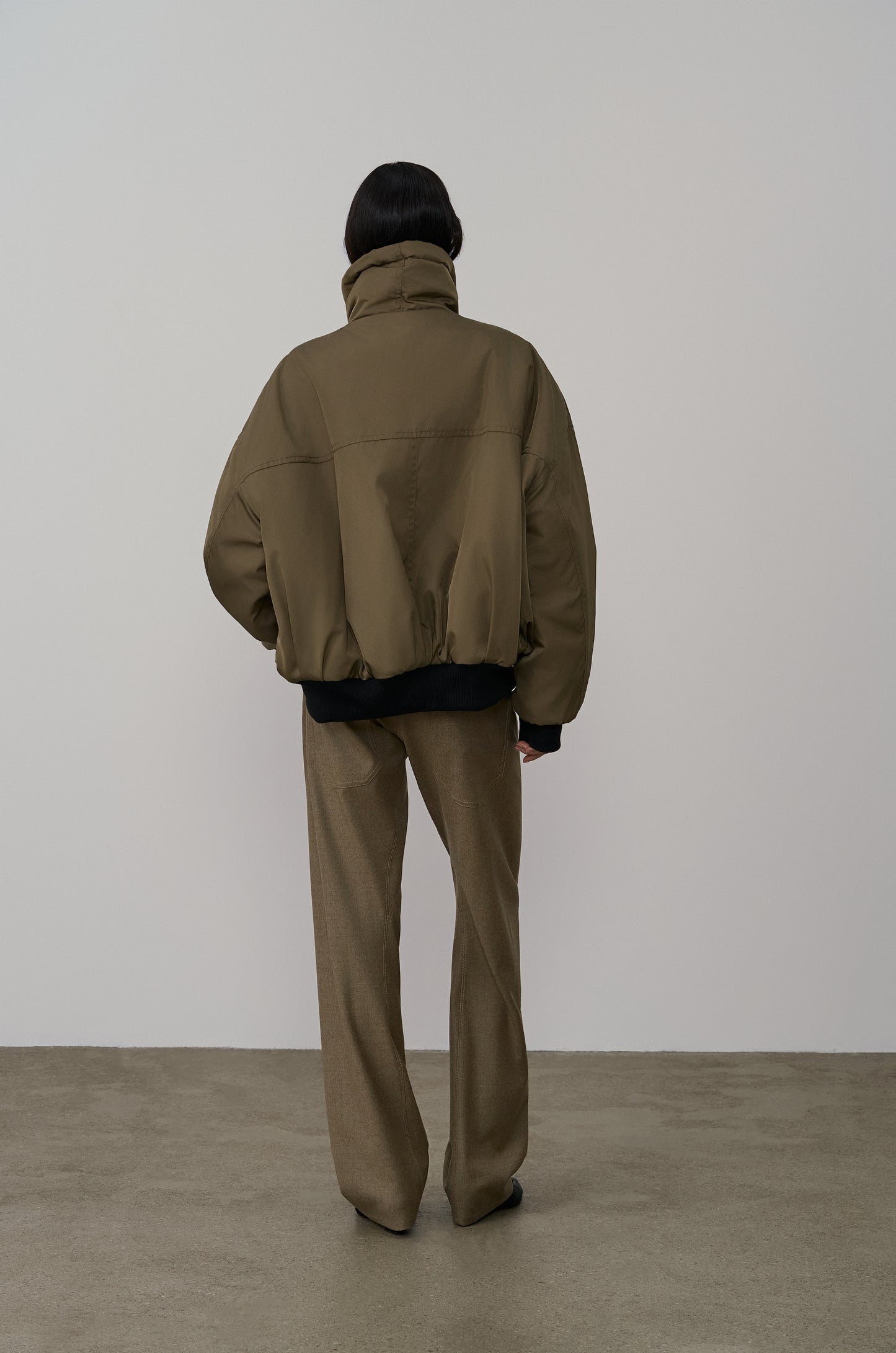 TWISTED SEAM WOOL-BLEND TROUSERS