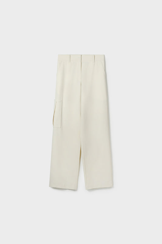WOOL-BLEND BAGGY TROUSERS