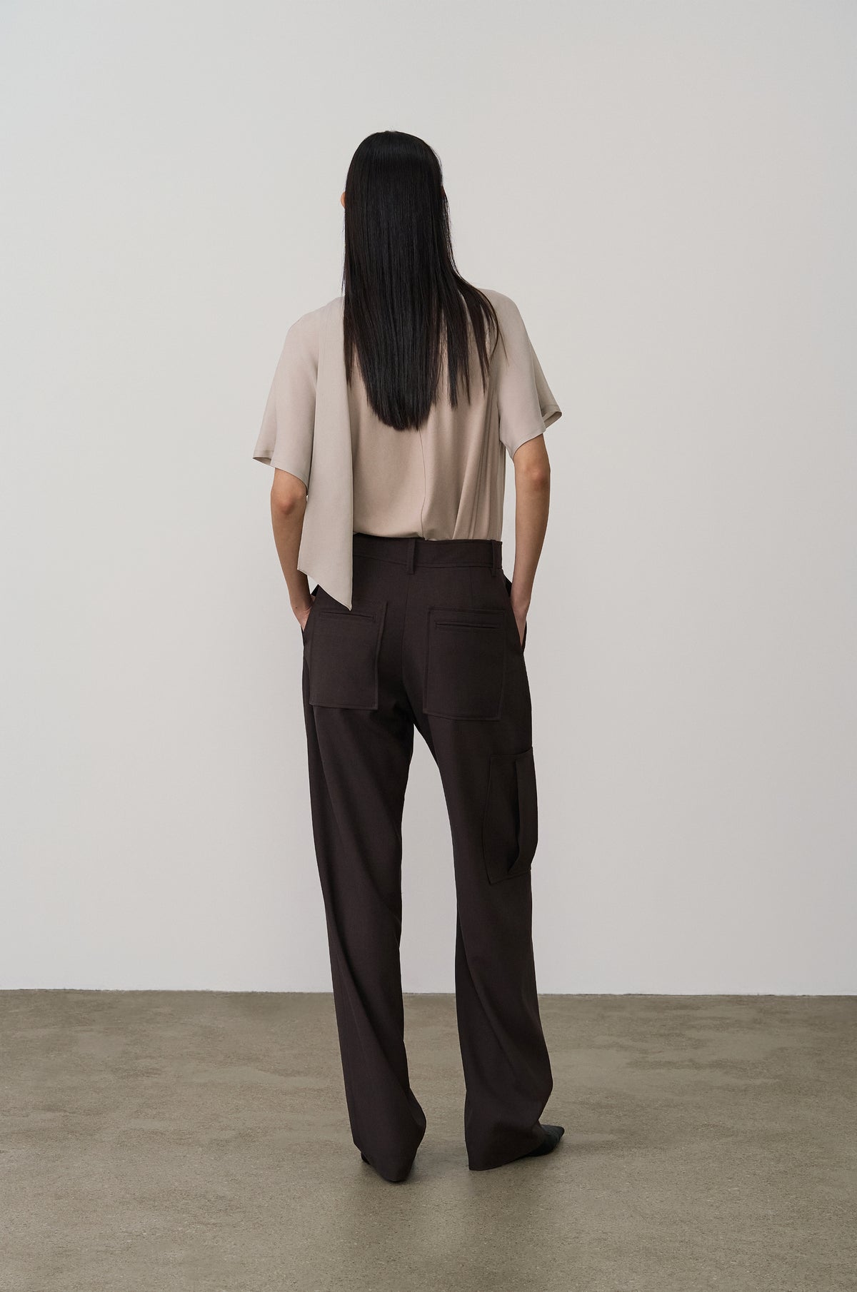 WOOL-BLEND BAGGY TROUSERS
