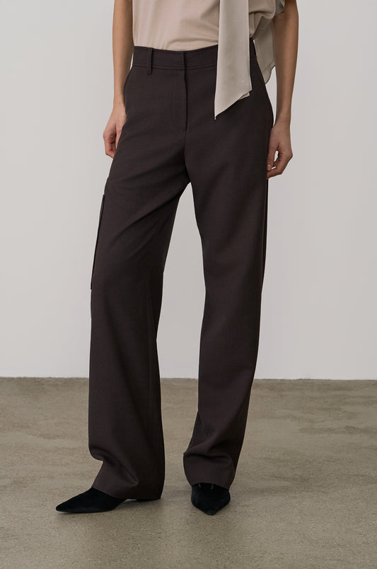 WOOL-BLEND BAGGY TROUSERS