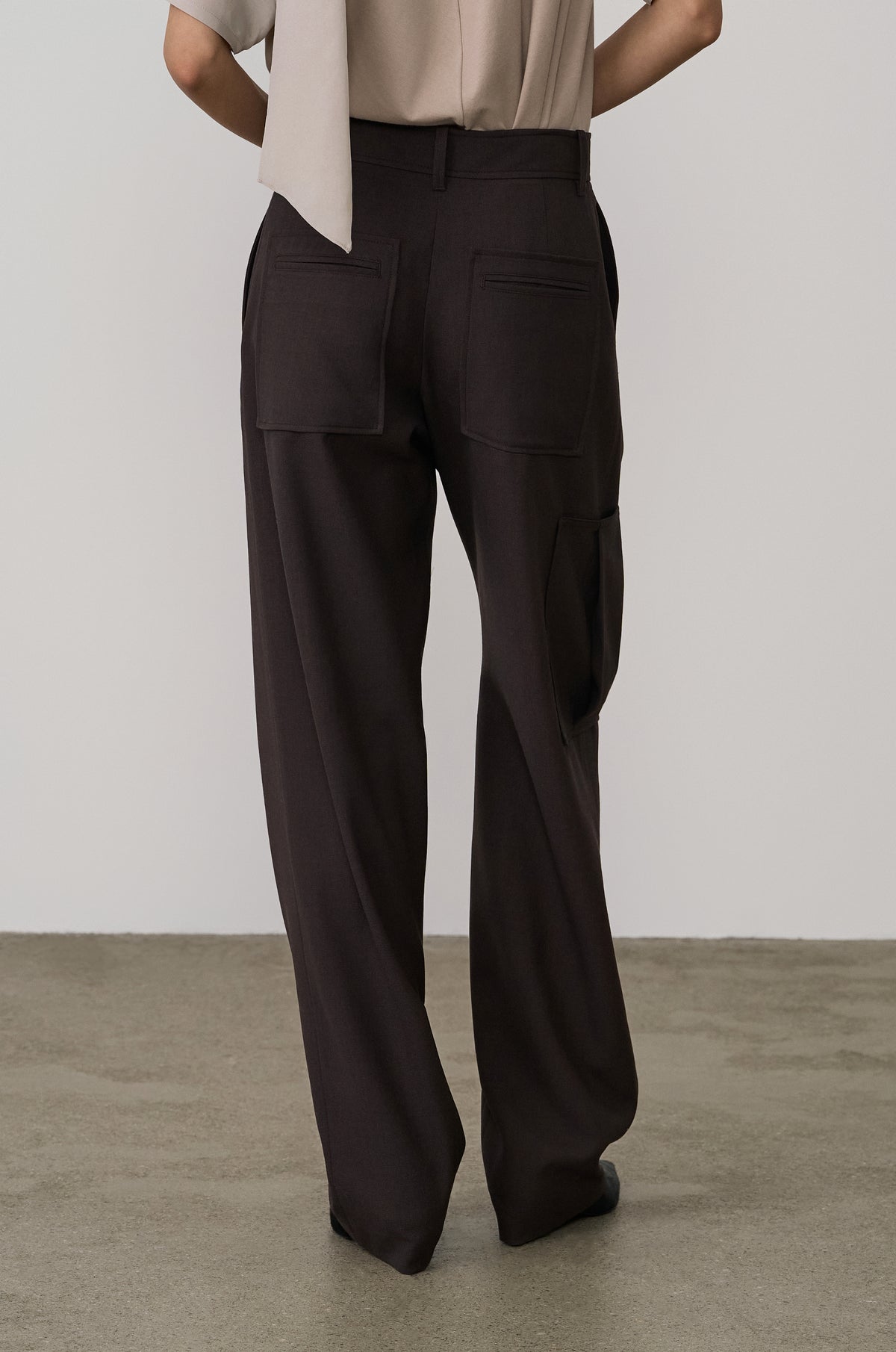 WOOL-BLEND BAGGY TROUSERS