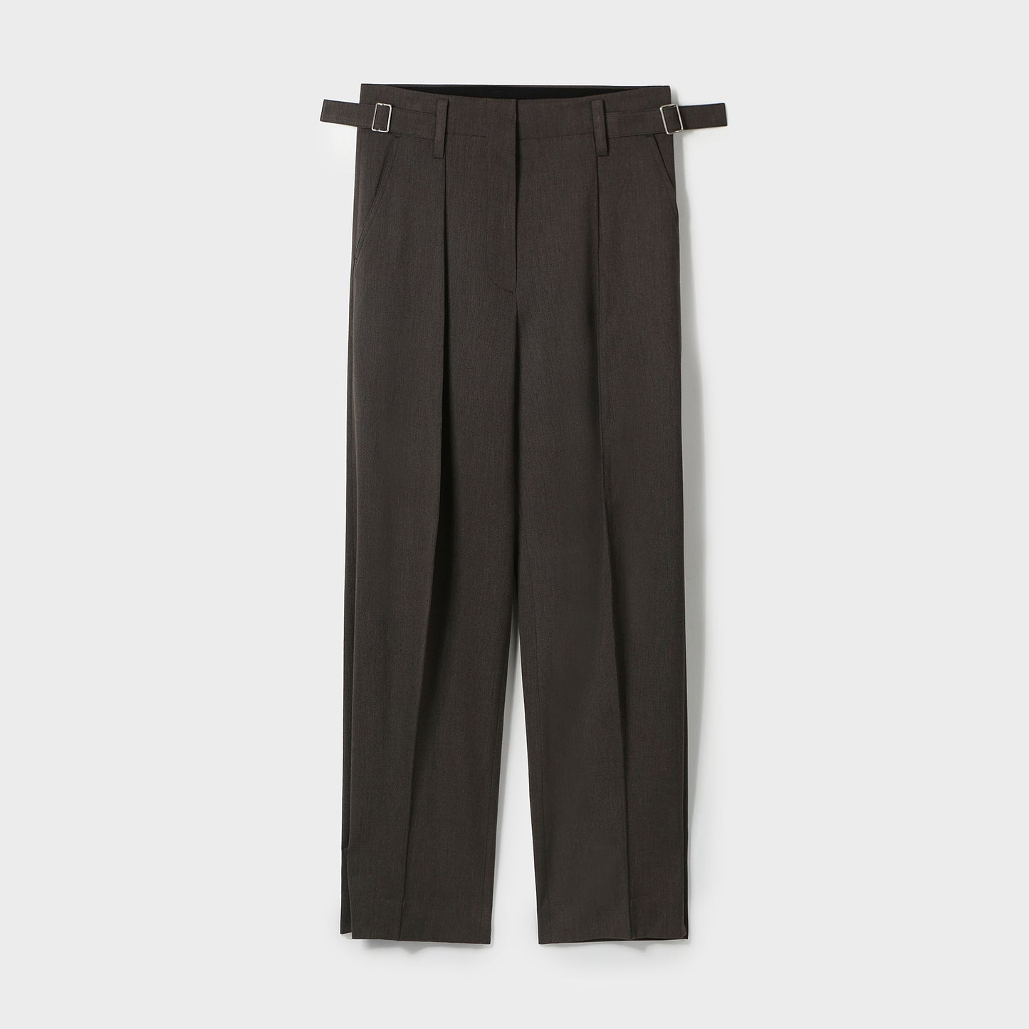 BELTED WAIST PINTUCK TROUSERS