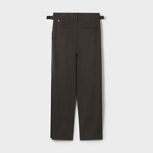 BELTED WAIST PINTUCK TROUSERS