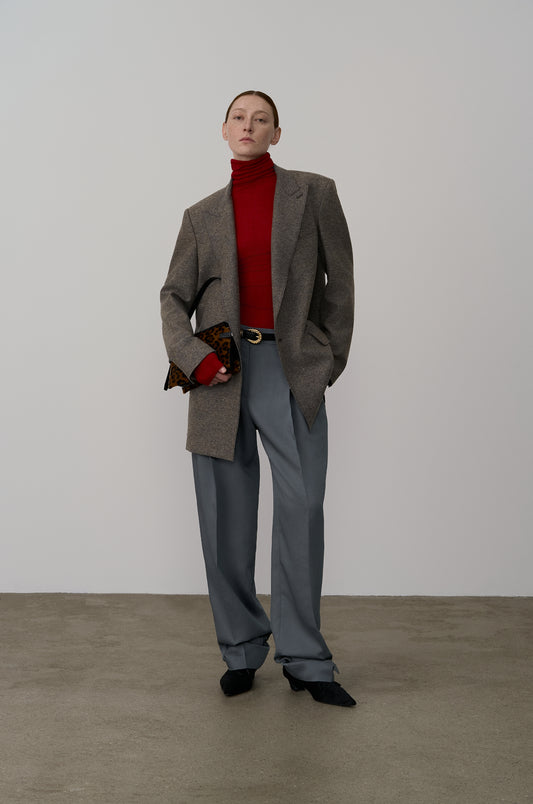 CLASSIC DOUBLE PLEAT TAILORED PANTS