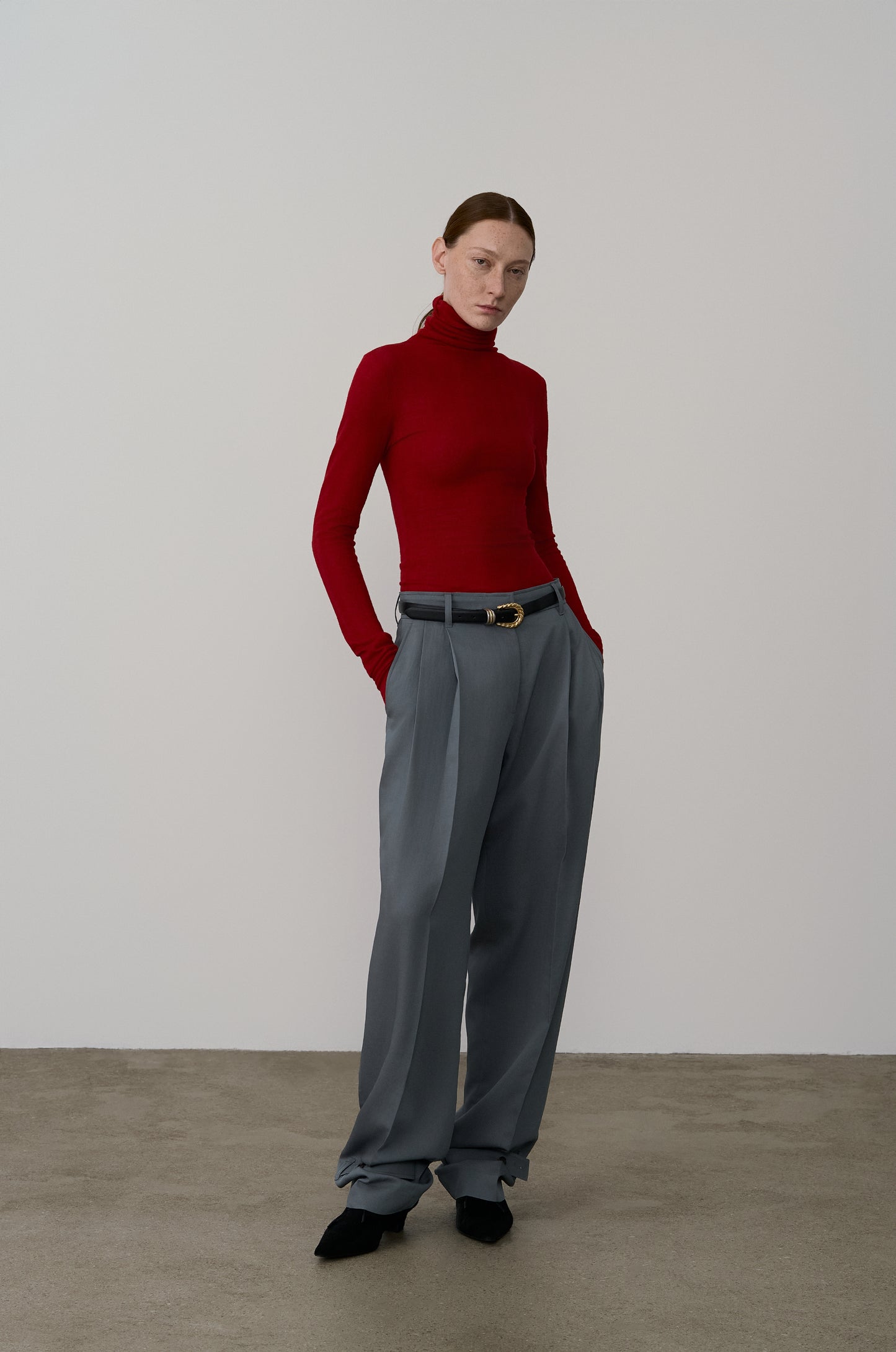 CLASSIC DOUBLE PLEAT TAILORED PANTS