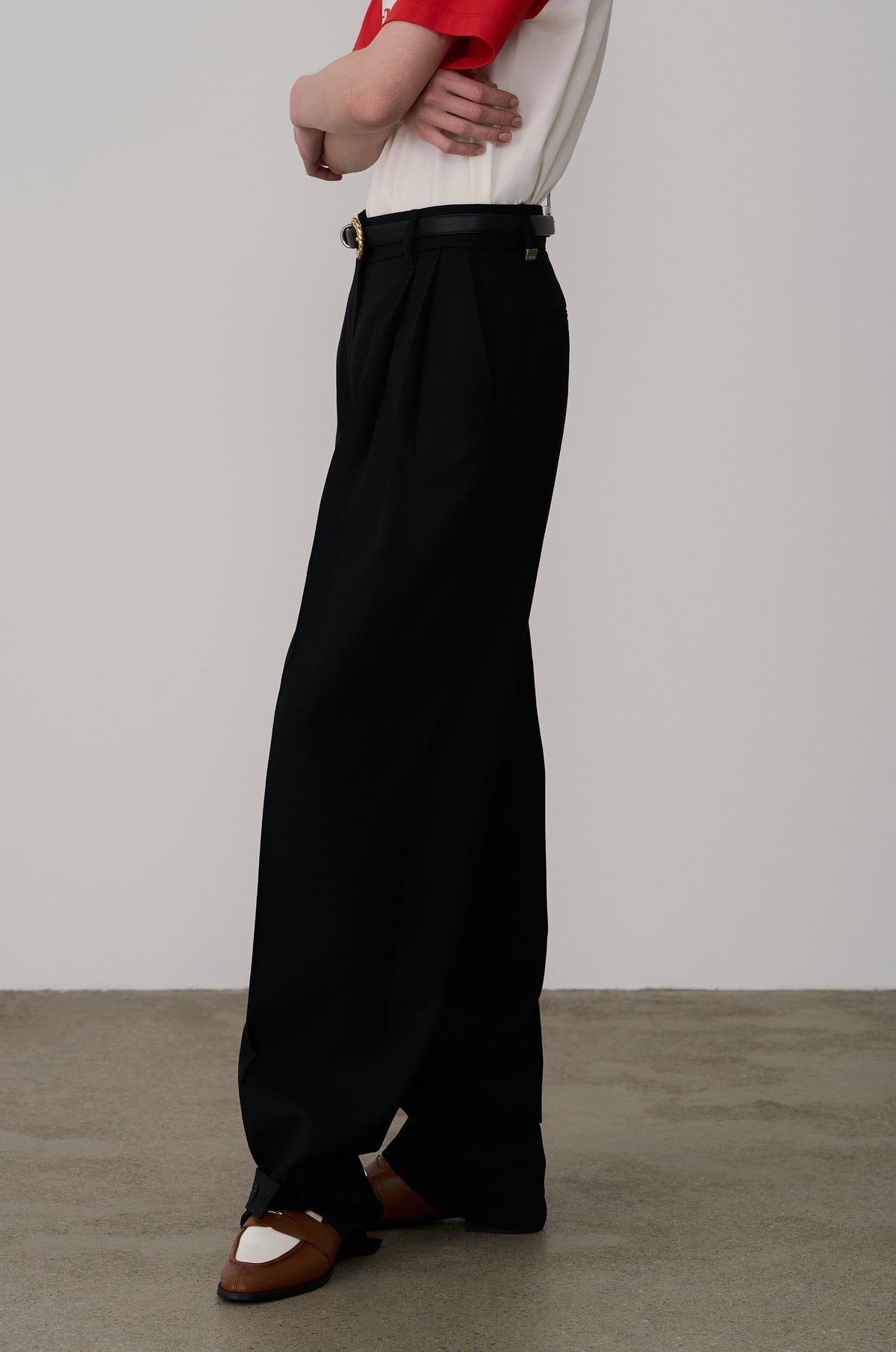 CLASSIC DOUBLE PLEAT TAILORED PANTS