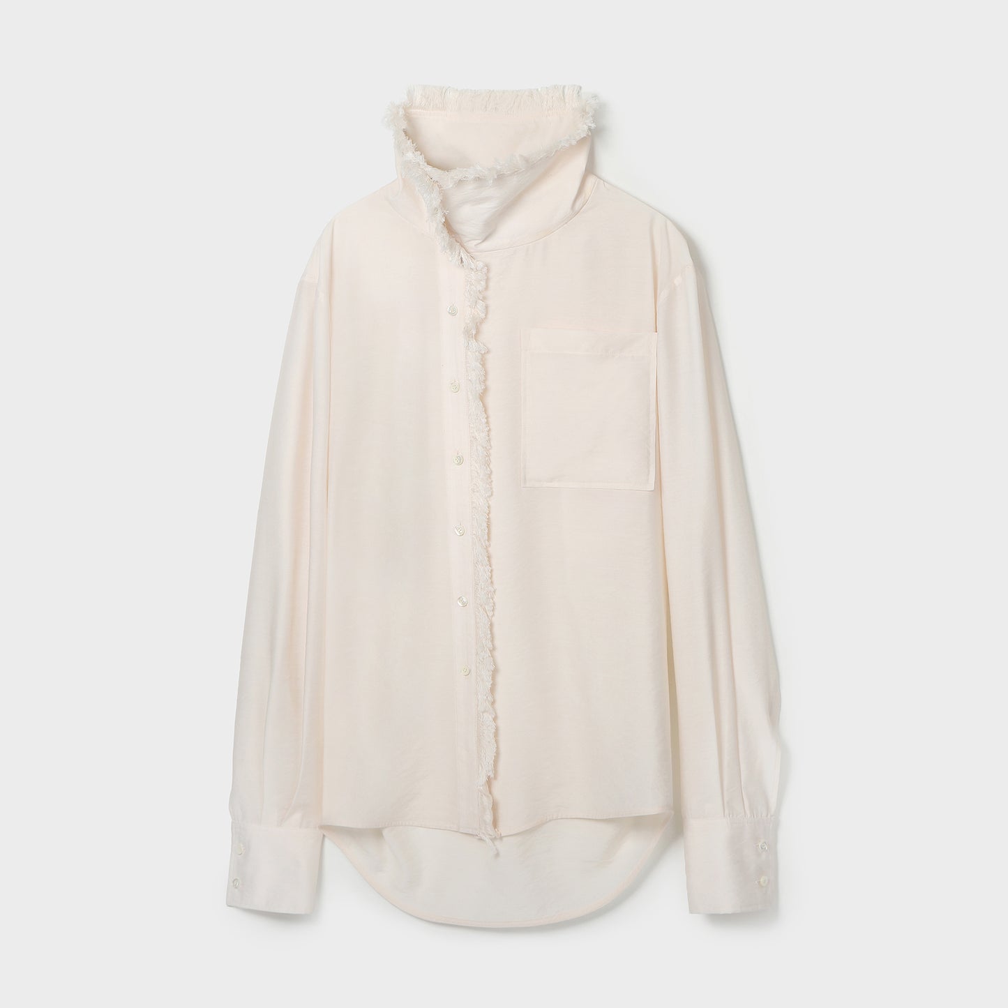 FRINGED FUNNEL-NECK SHIRT