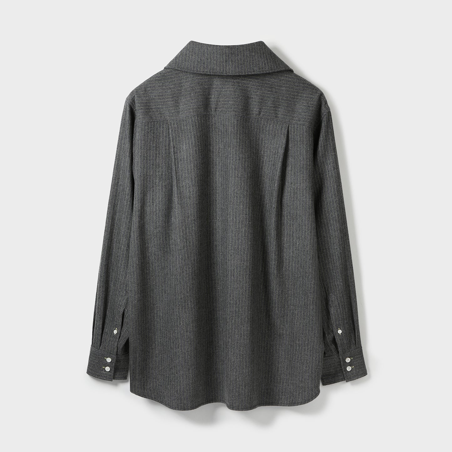 WOOL STRIPED HIGH-NECK SHIRT
