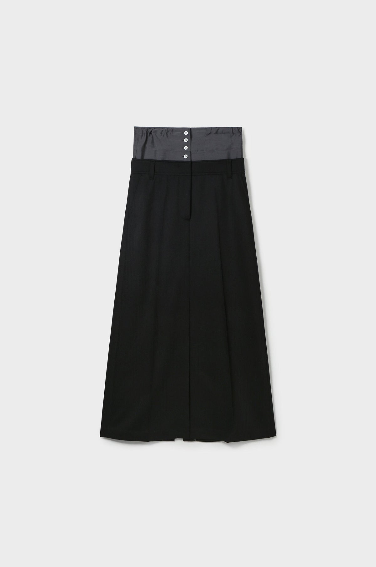 CONTRAST-COMBO LONG STRIPE SKIRT