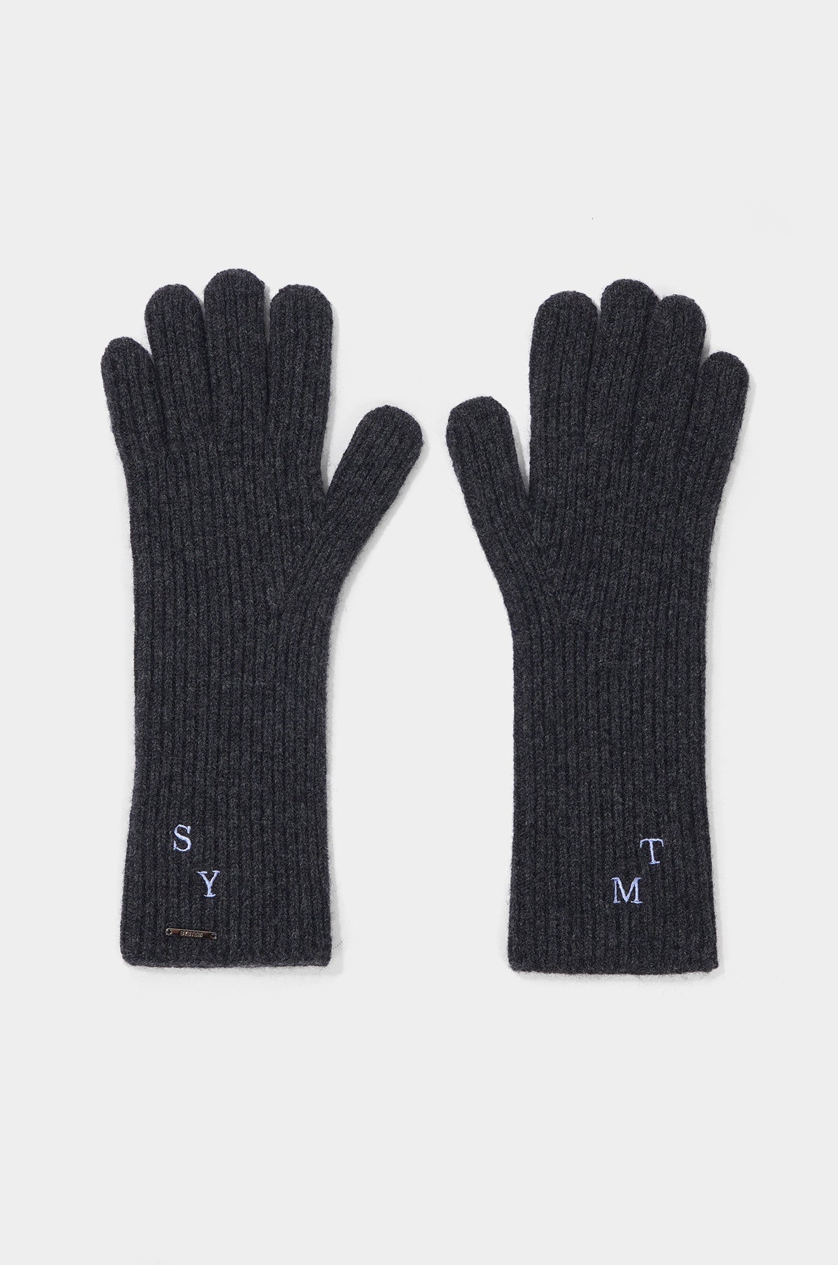 CASHMERE BLEND RIBBED GLOVES