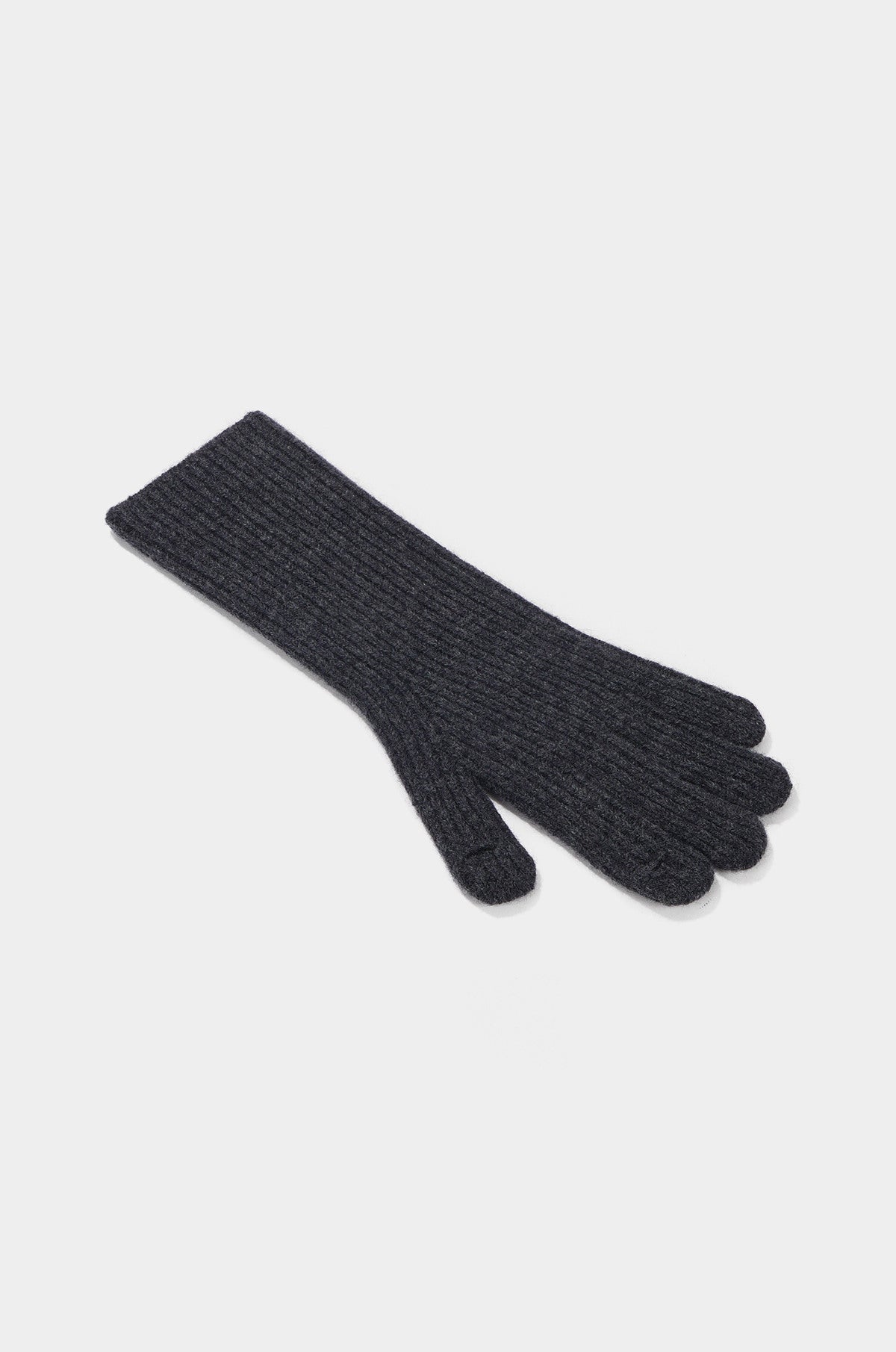 CASHMERE BLEND RIBBED GLOVES