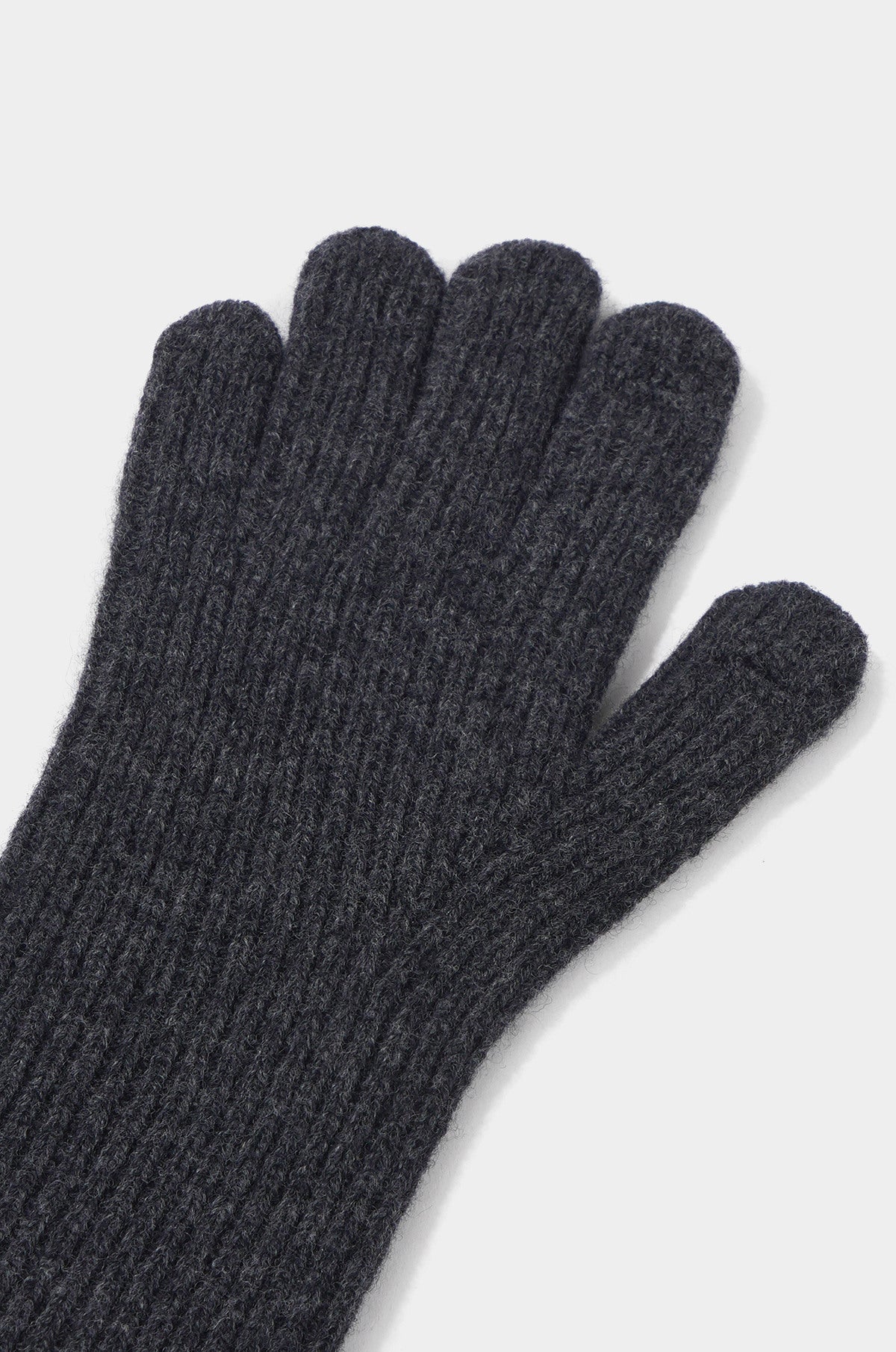 CASHMERE BLEND RIBBED GLOVES