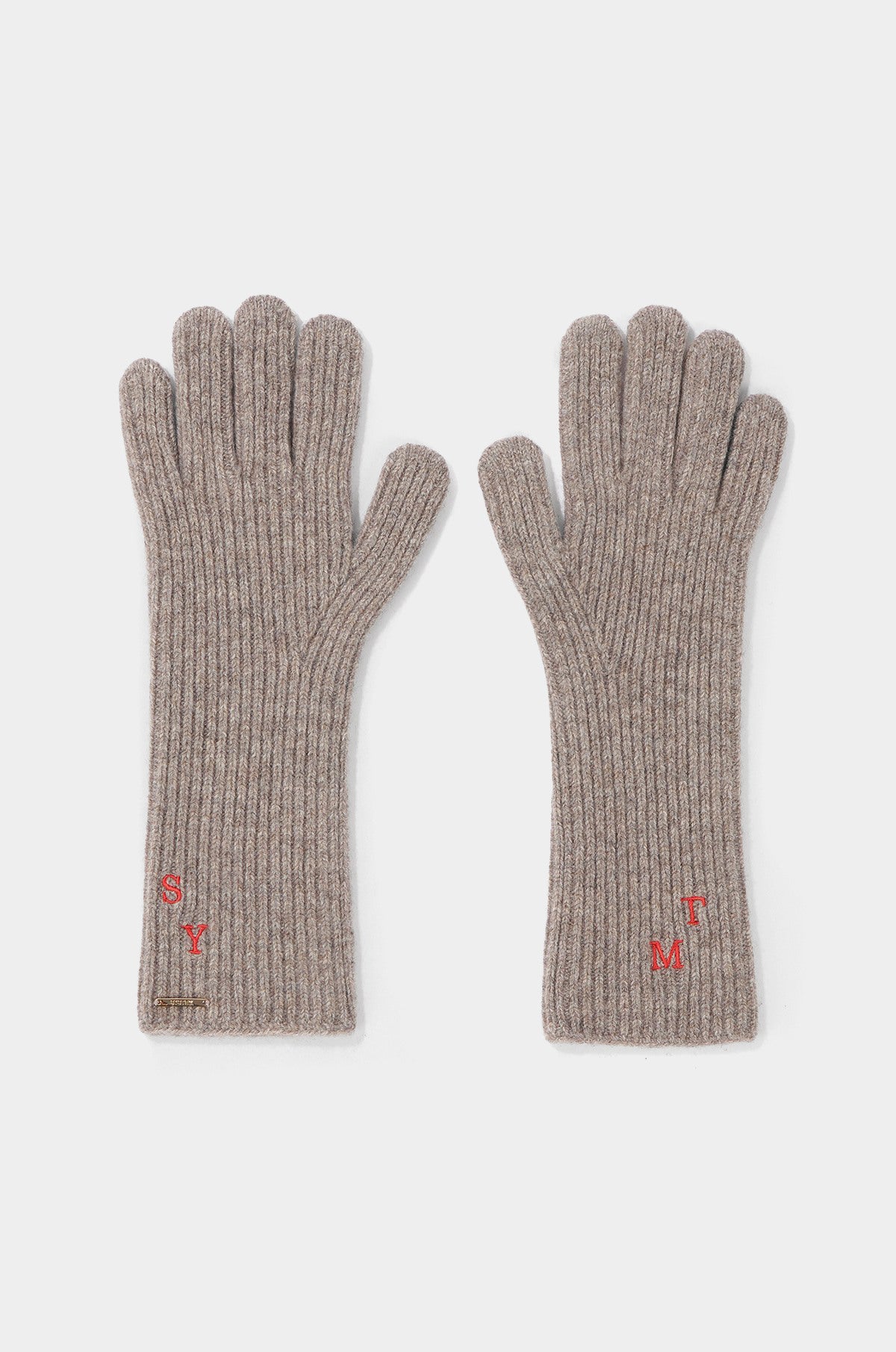 CASHMERE BLEND RIBBED GLOVES