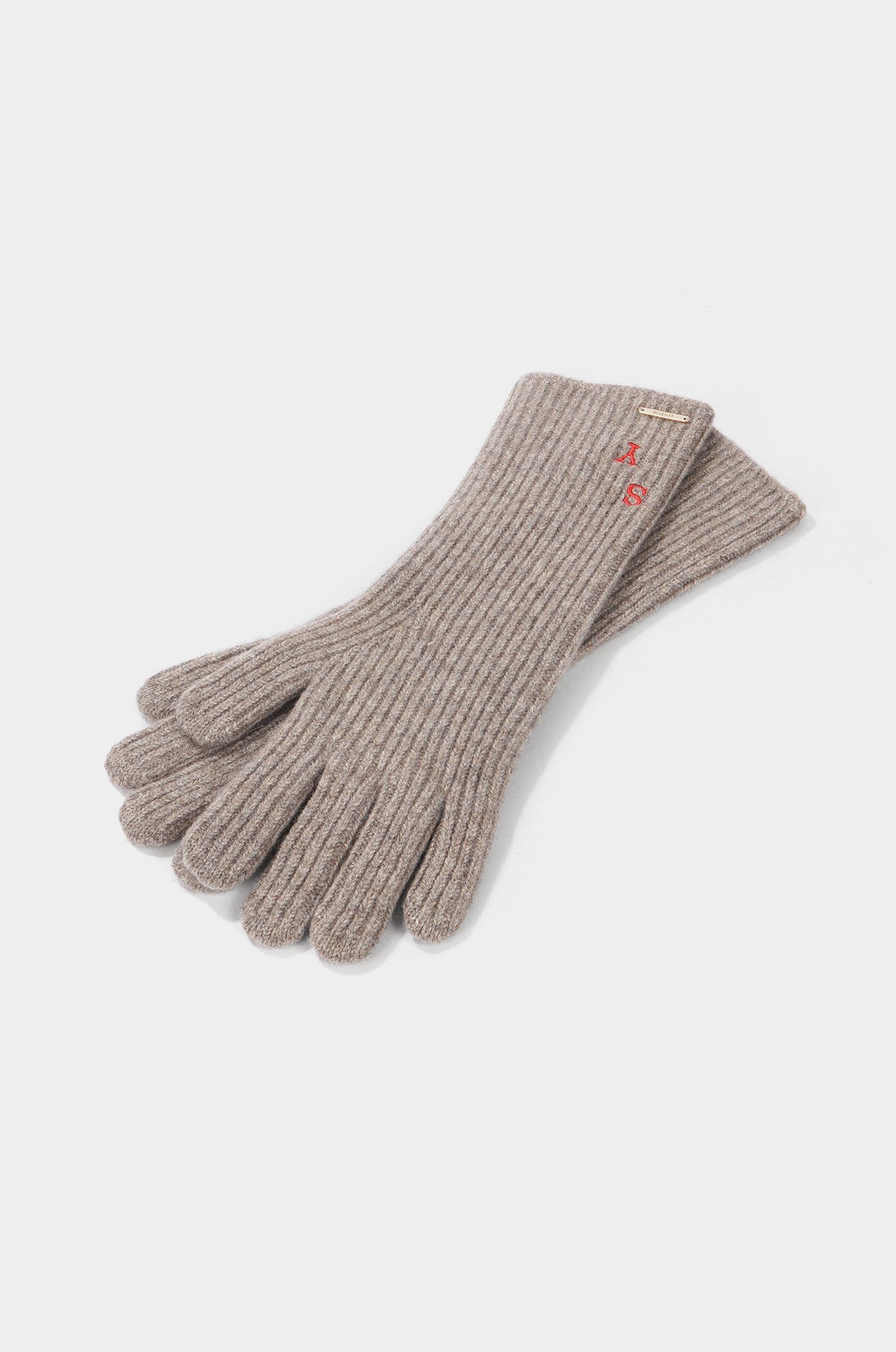 CASHMERE BLEND RIBBED GLOVES